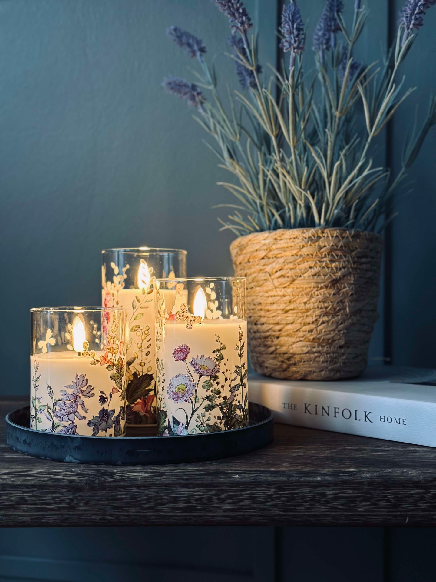 LED FLORA Cylinder – Sett med 3 stk. og fjernkontroll