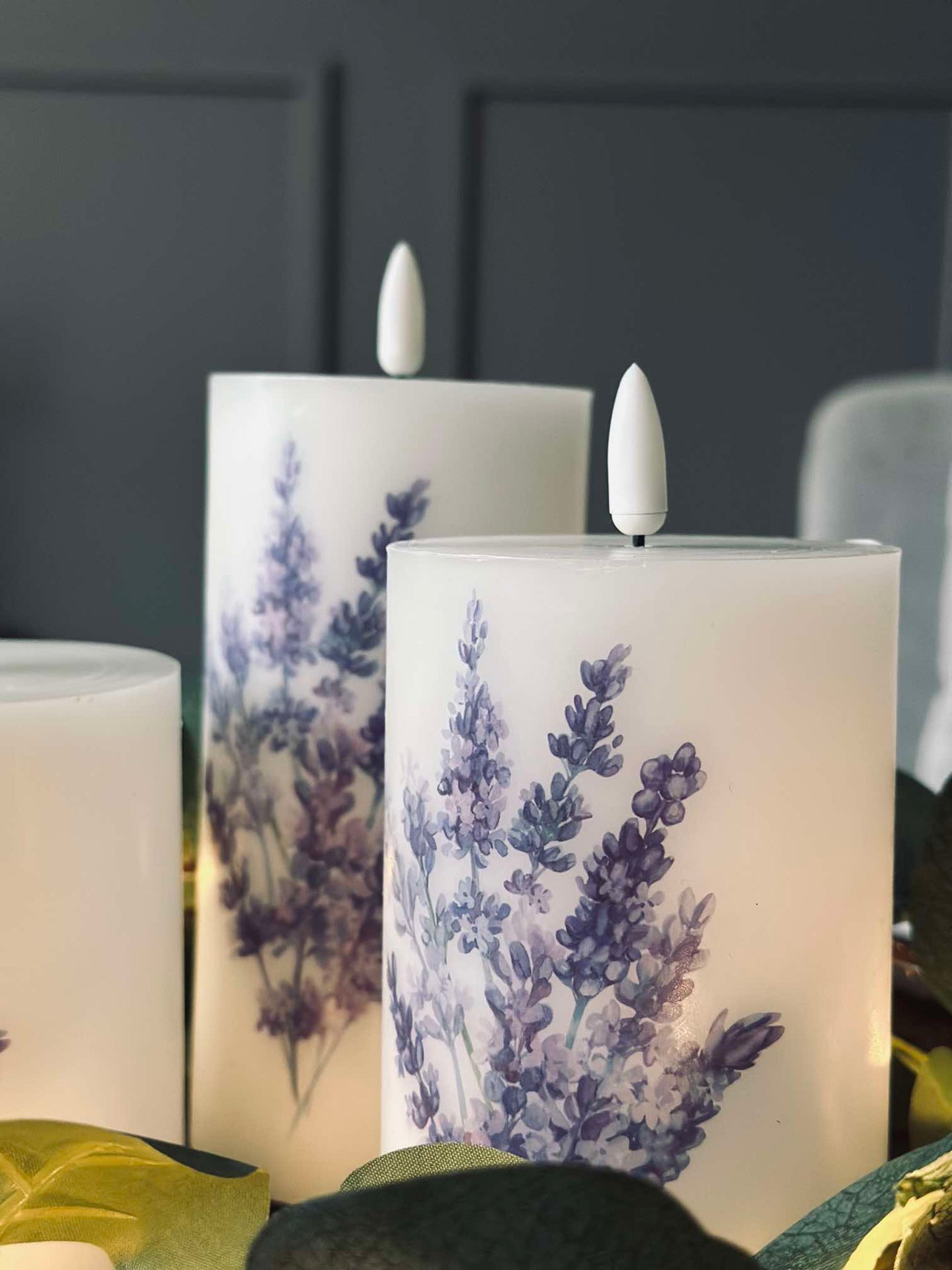 LED FLORA Lavendel – Sett med 3 stk og fjernkontroll