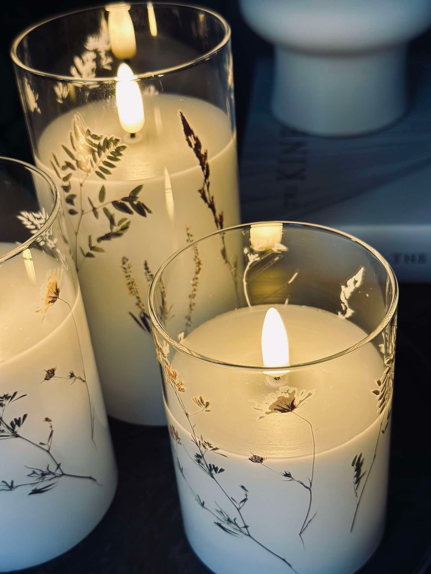 LED FLORA Cylinder  – Sett med 3 stk og fjernkontroll