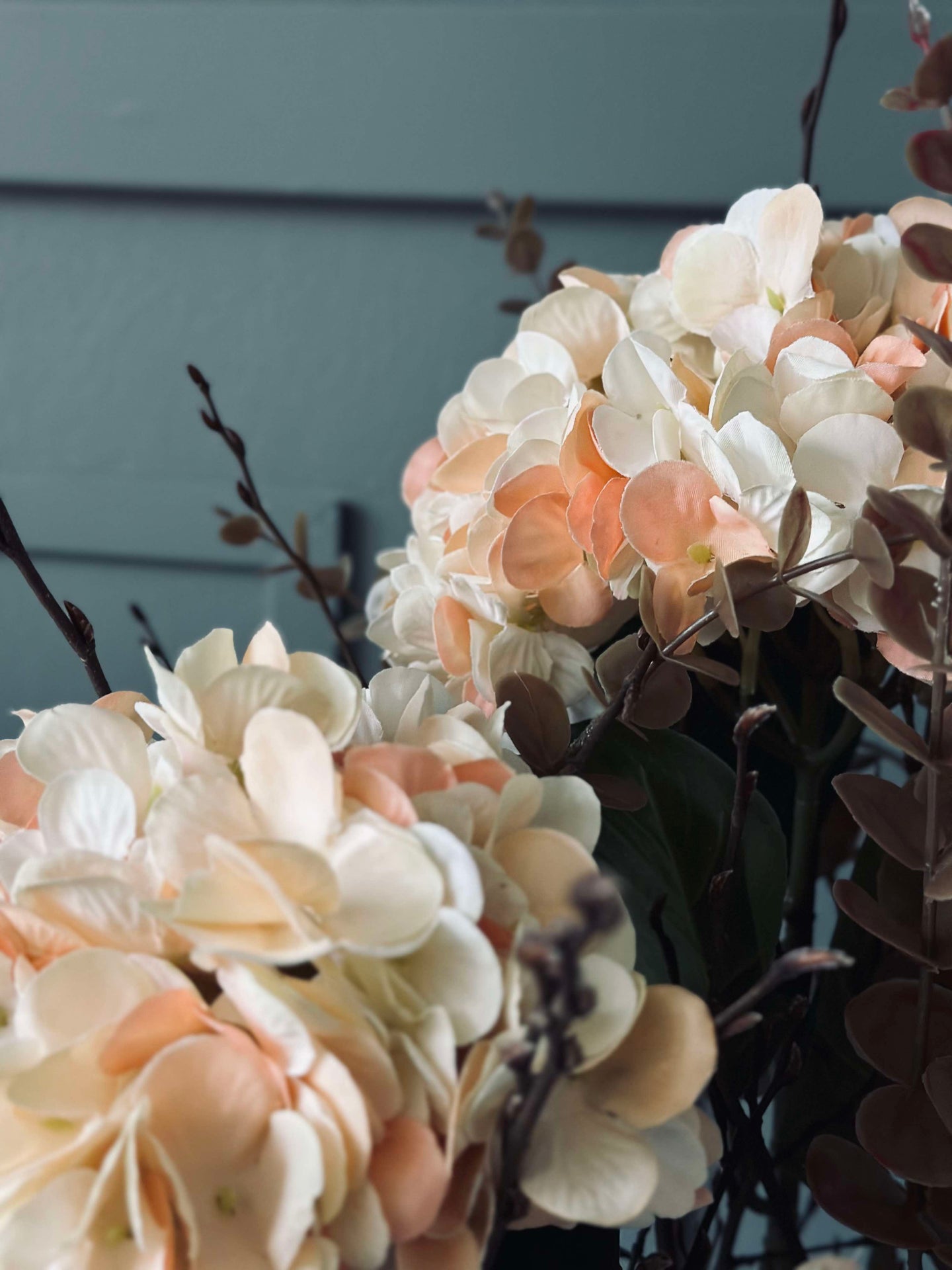 Blomst silke Hortensia Gyllen