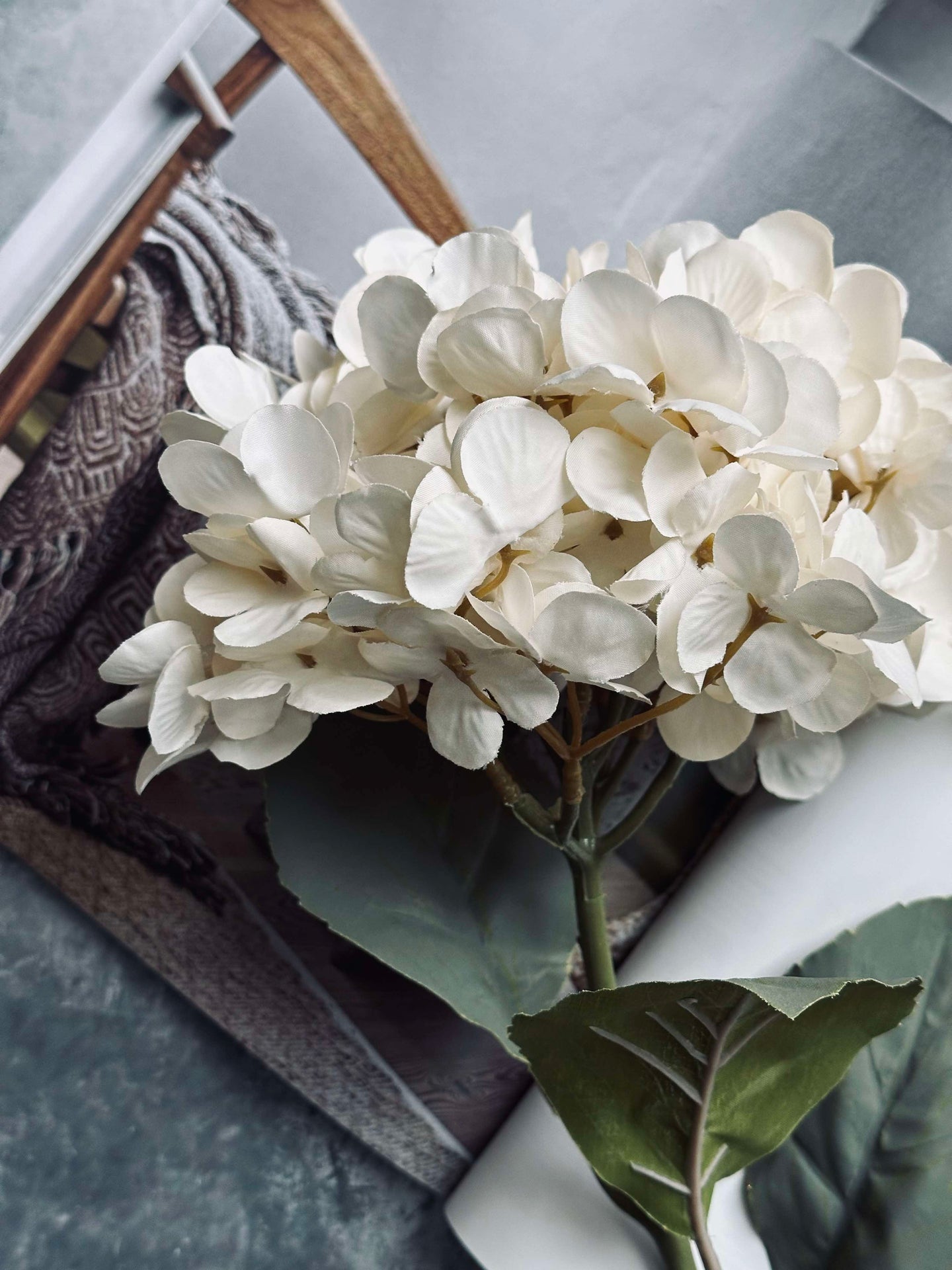 Blomst silk Hortensia Hvit