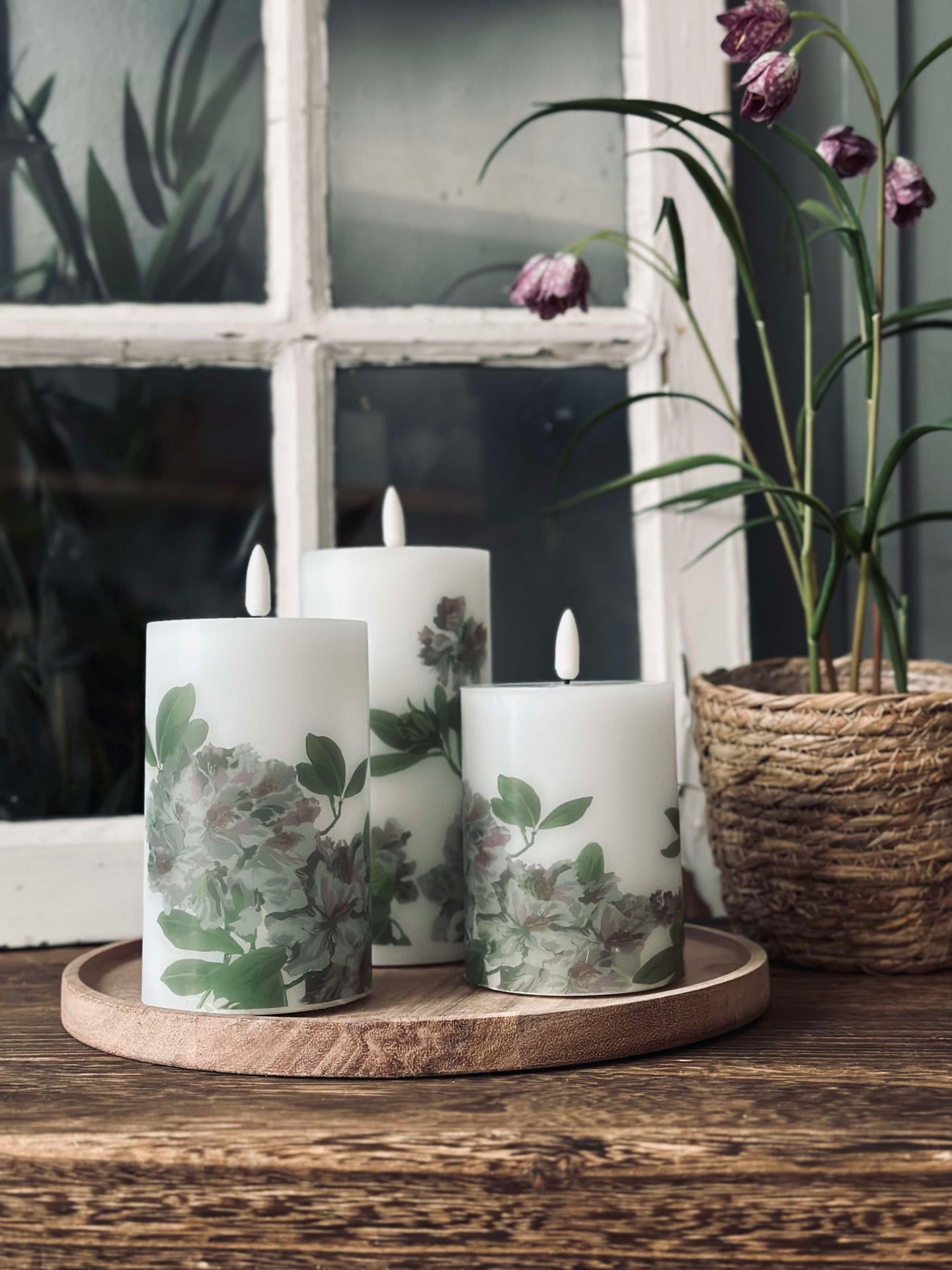 LED Hortensia – Sett med 3 stk og fjernkontroll