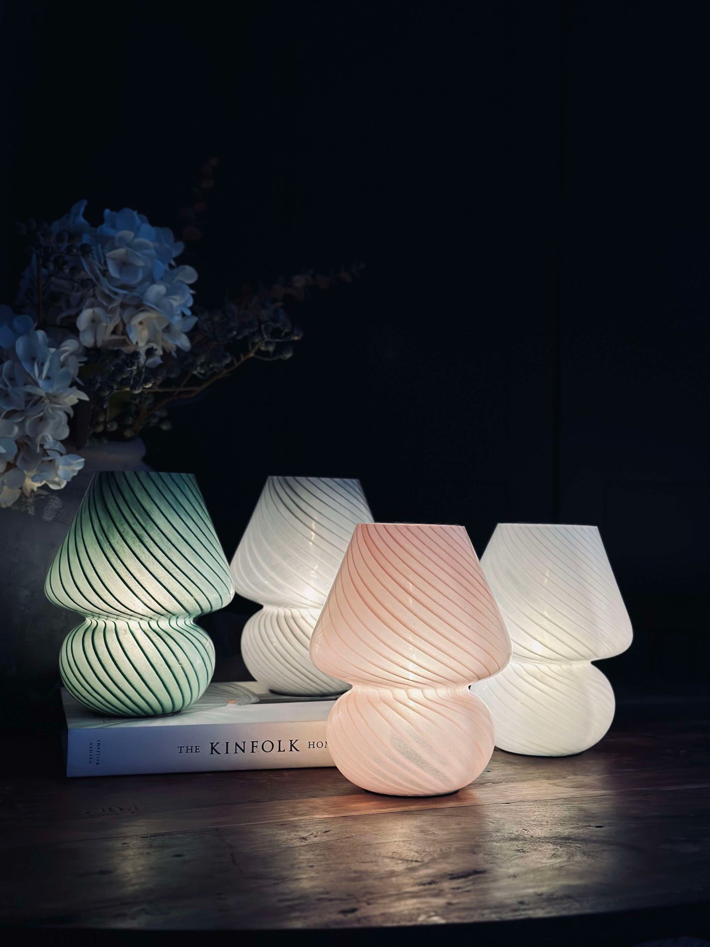 Mushroom Large - Rosa munnblåst glass