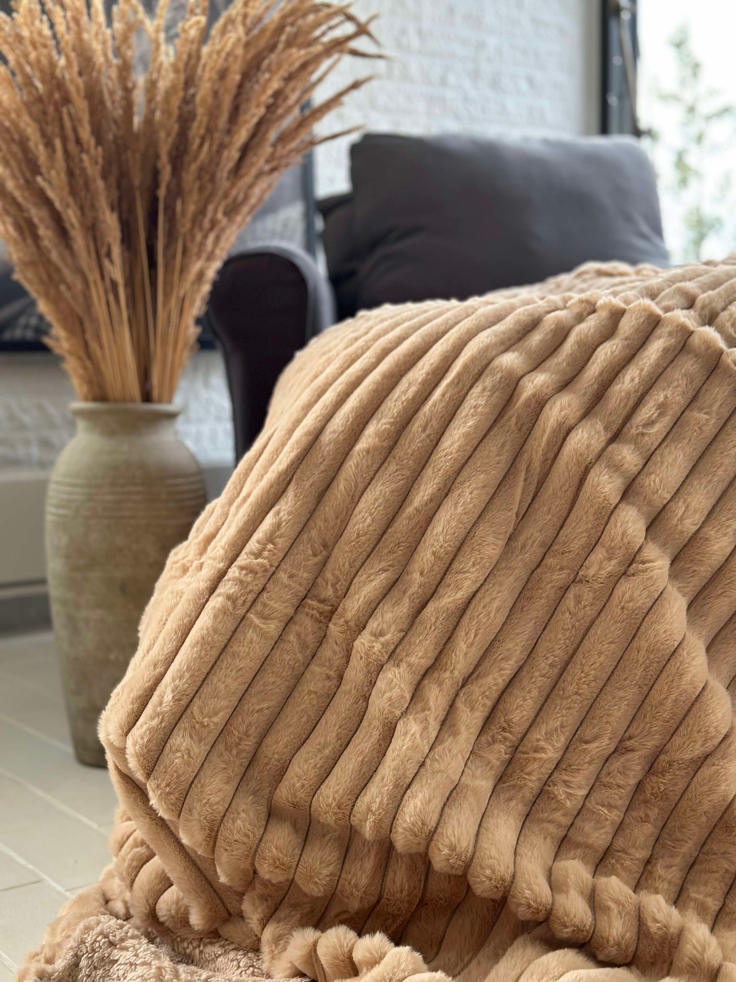 Sengeteppe STRIB - Beige