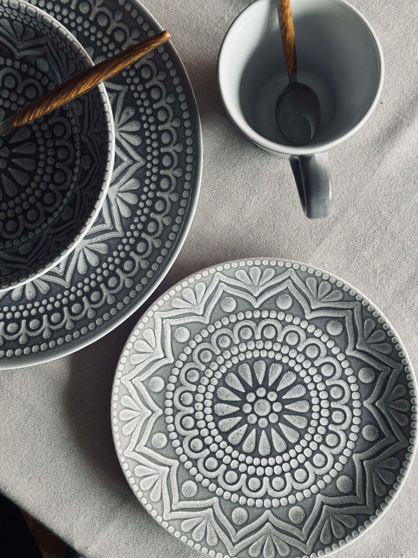 Tallerken India Stonewear 20 cm - Grå
