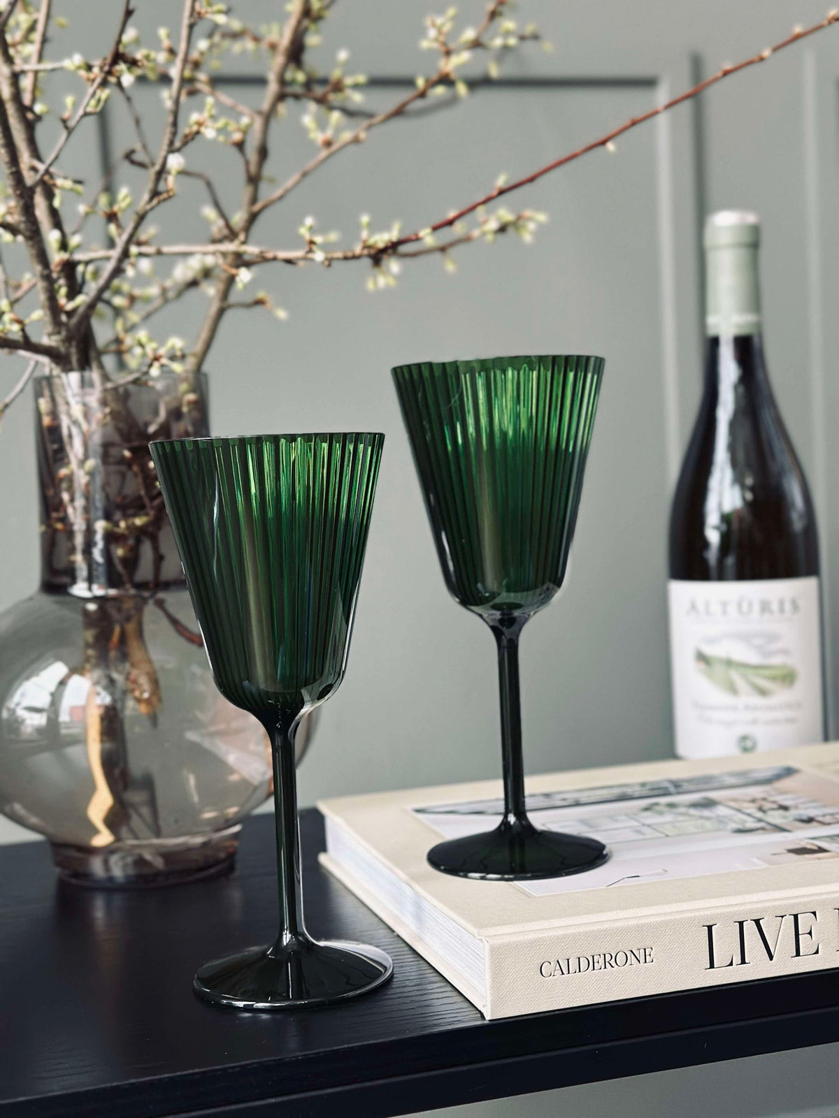 Vinglass Claire 200 ml. Grønn - 2 stk.