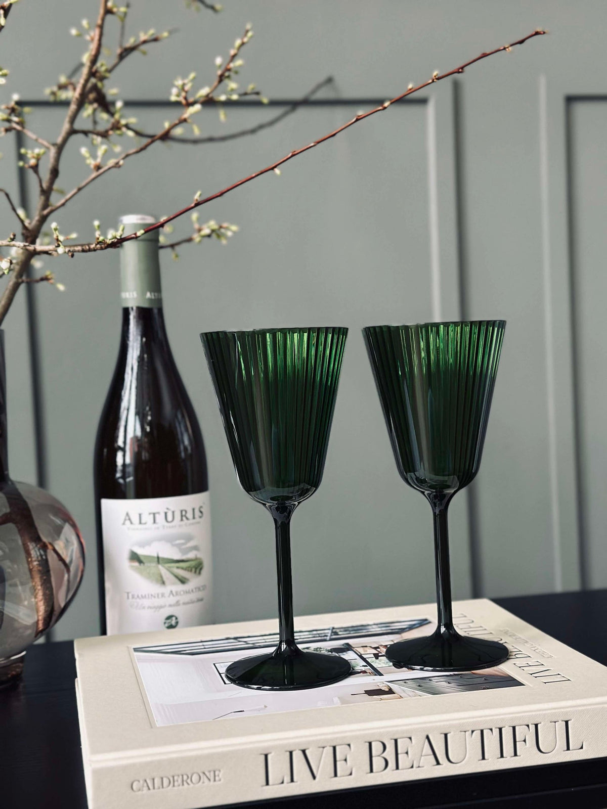 Vinglass Claire 200 ml. Grønn - 2 stk.
