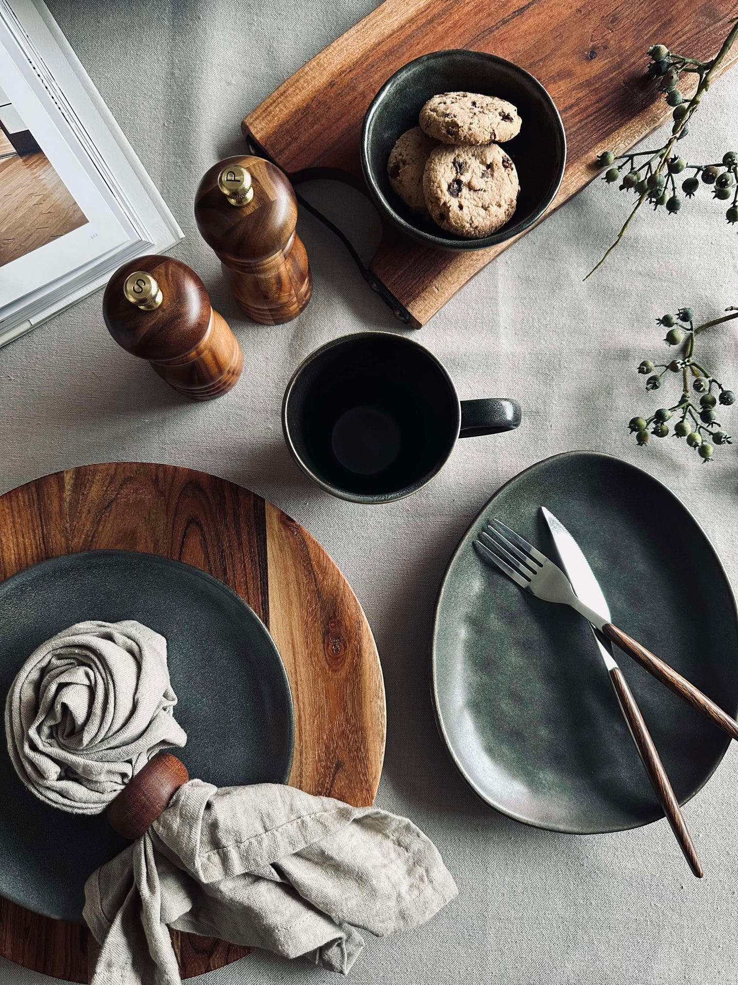 Tallerken dessert stentøy - Grå