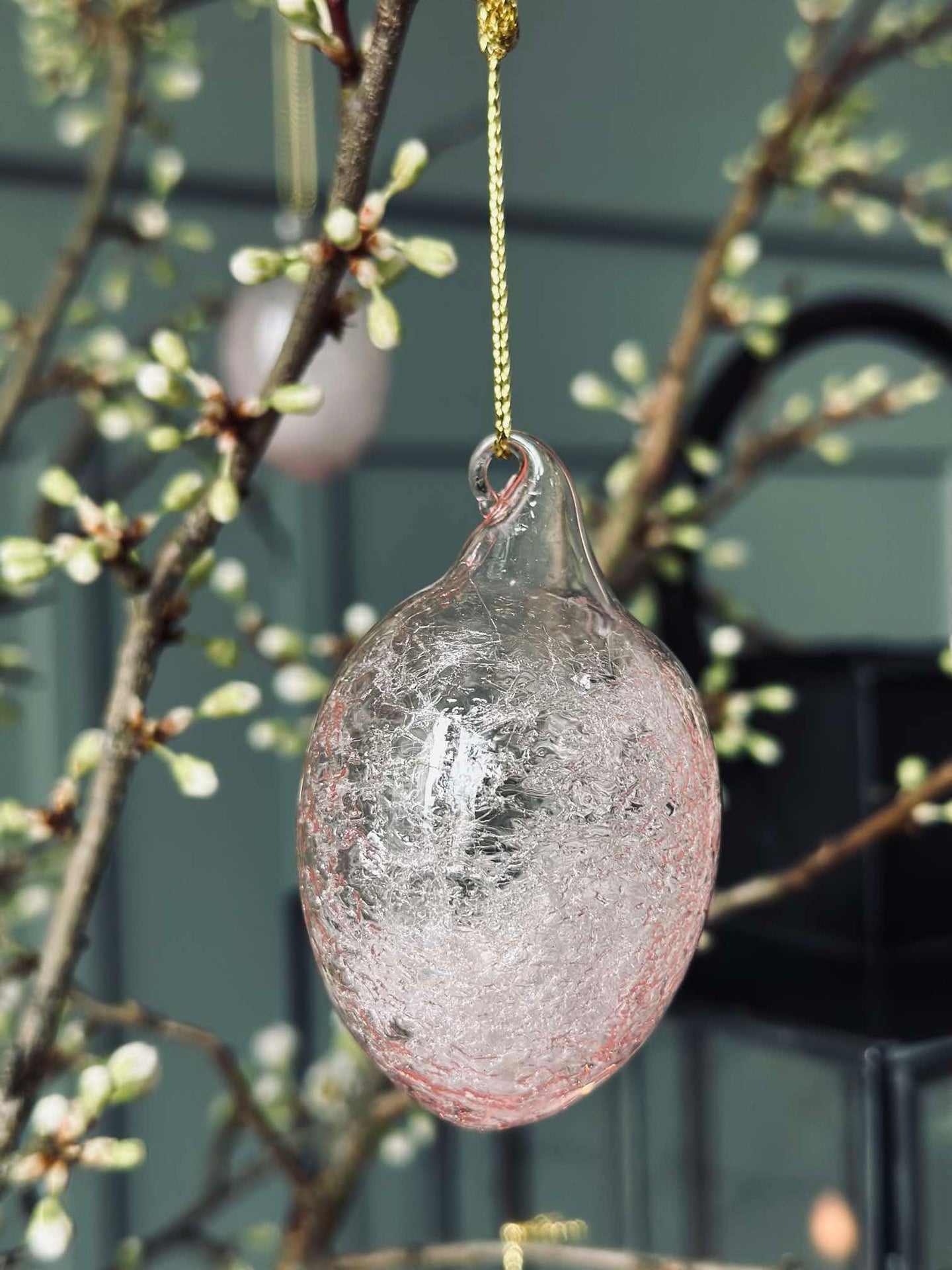 Hengende egg i glass - 3 stk. - Rosa