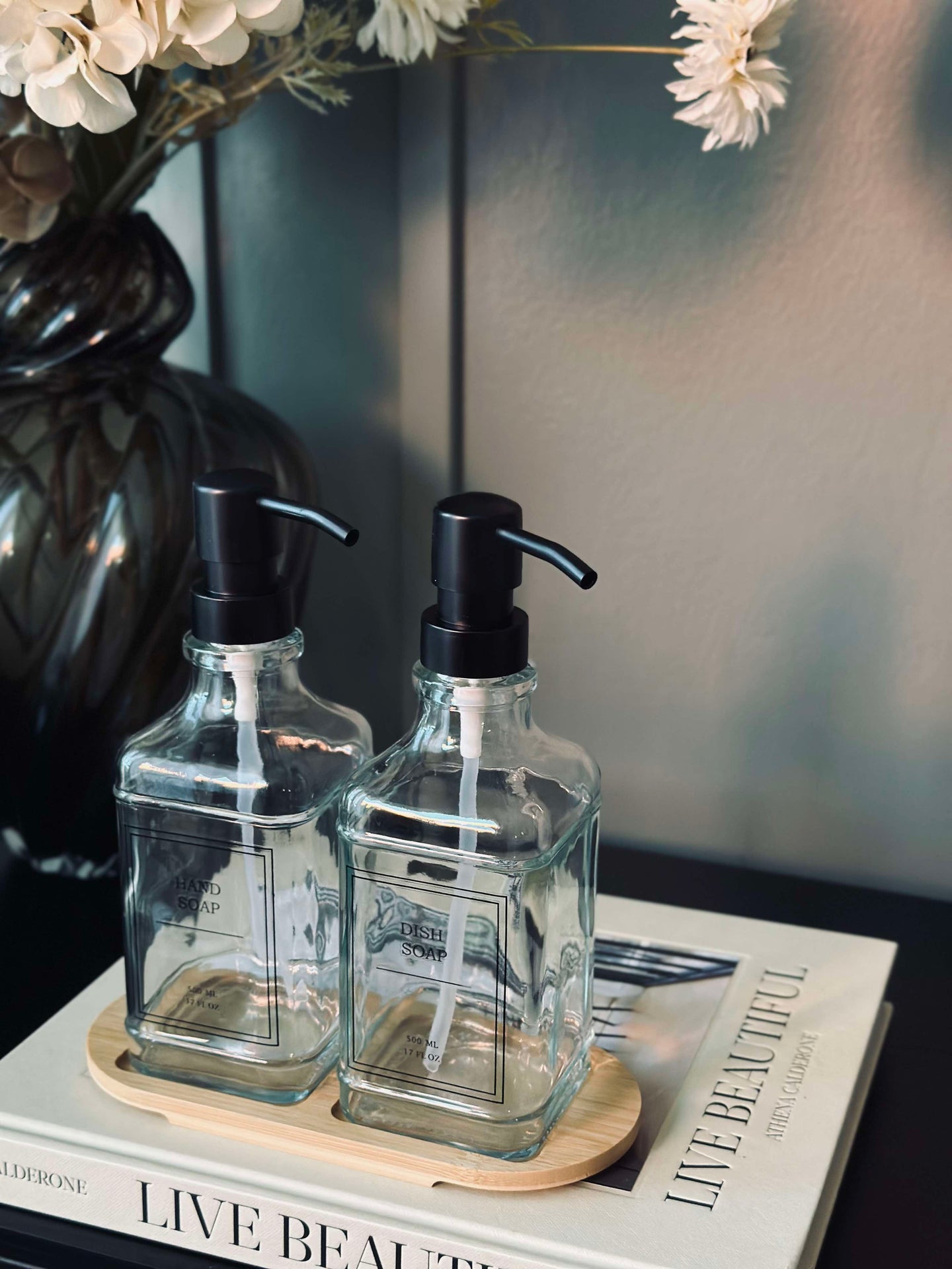 Såpedispenser 2 stk. med brett - Klar