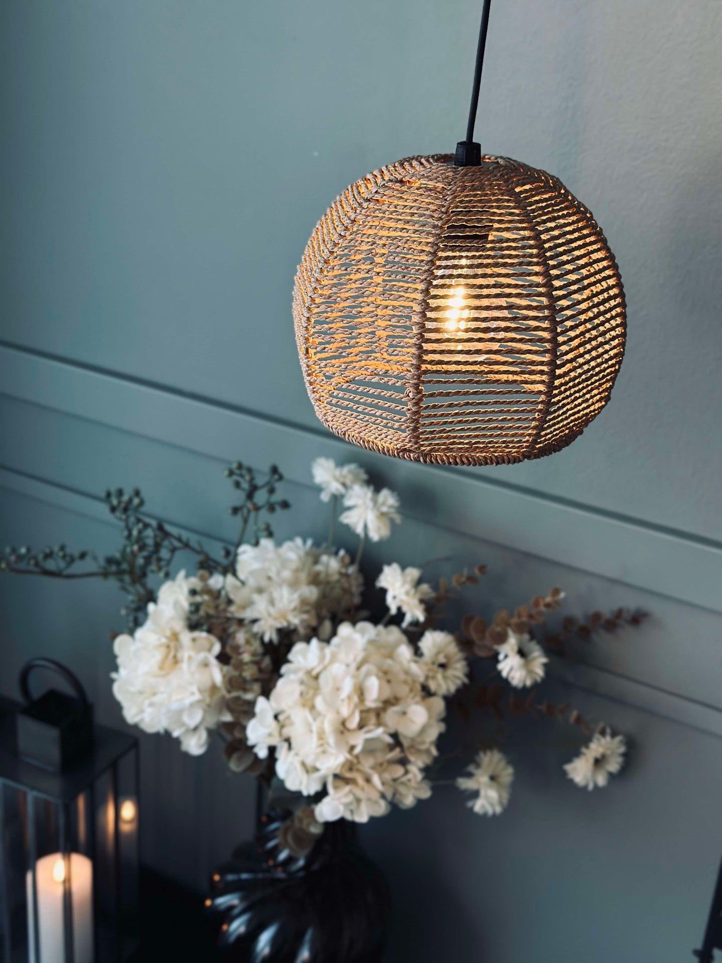 LED-lampe på batterier m. timerfunksjon