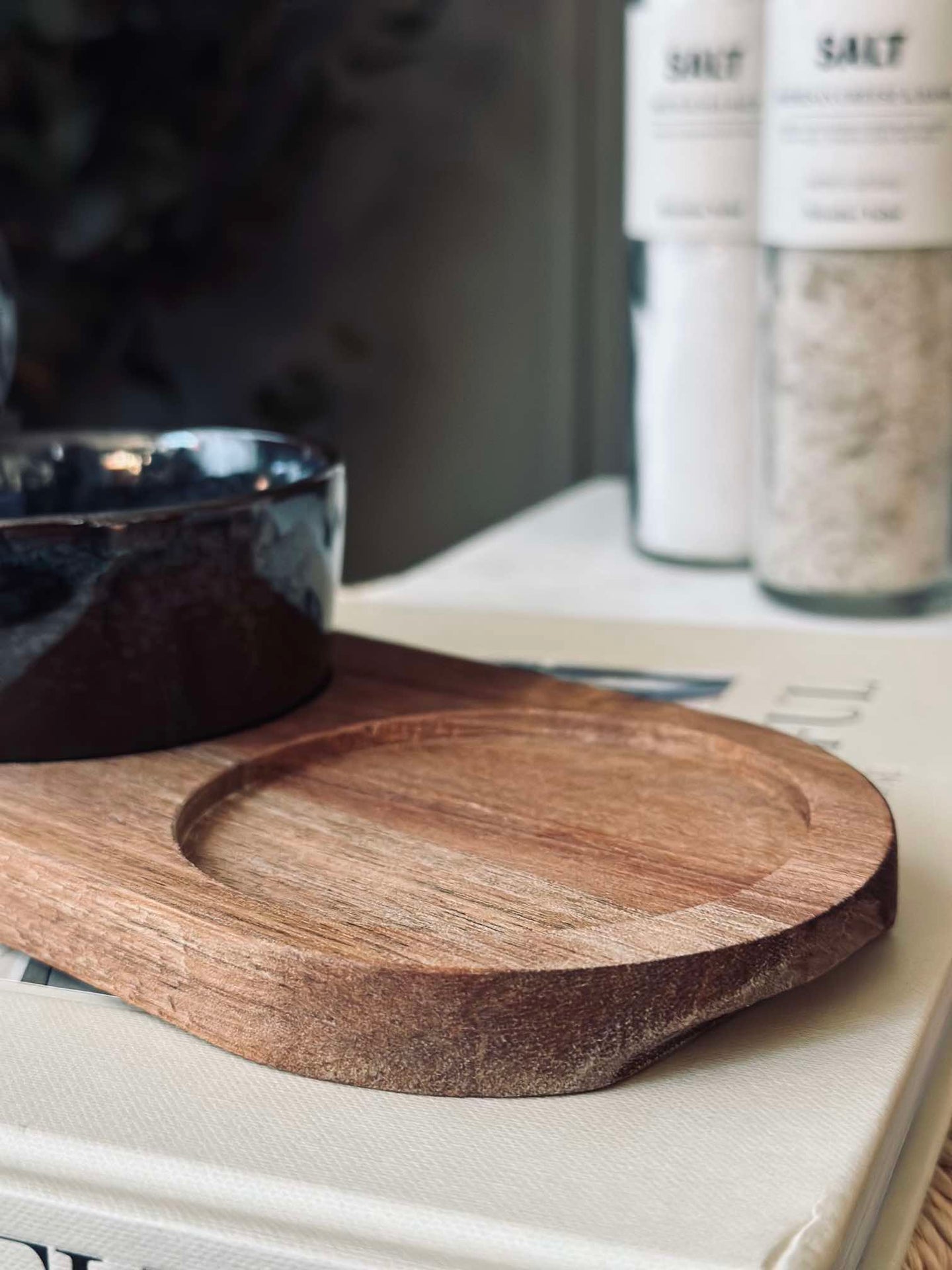 Tapas sett med 3 boller og fat - Steingods miks