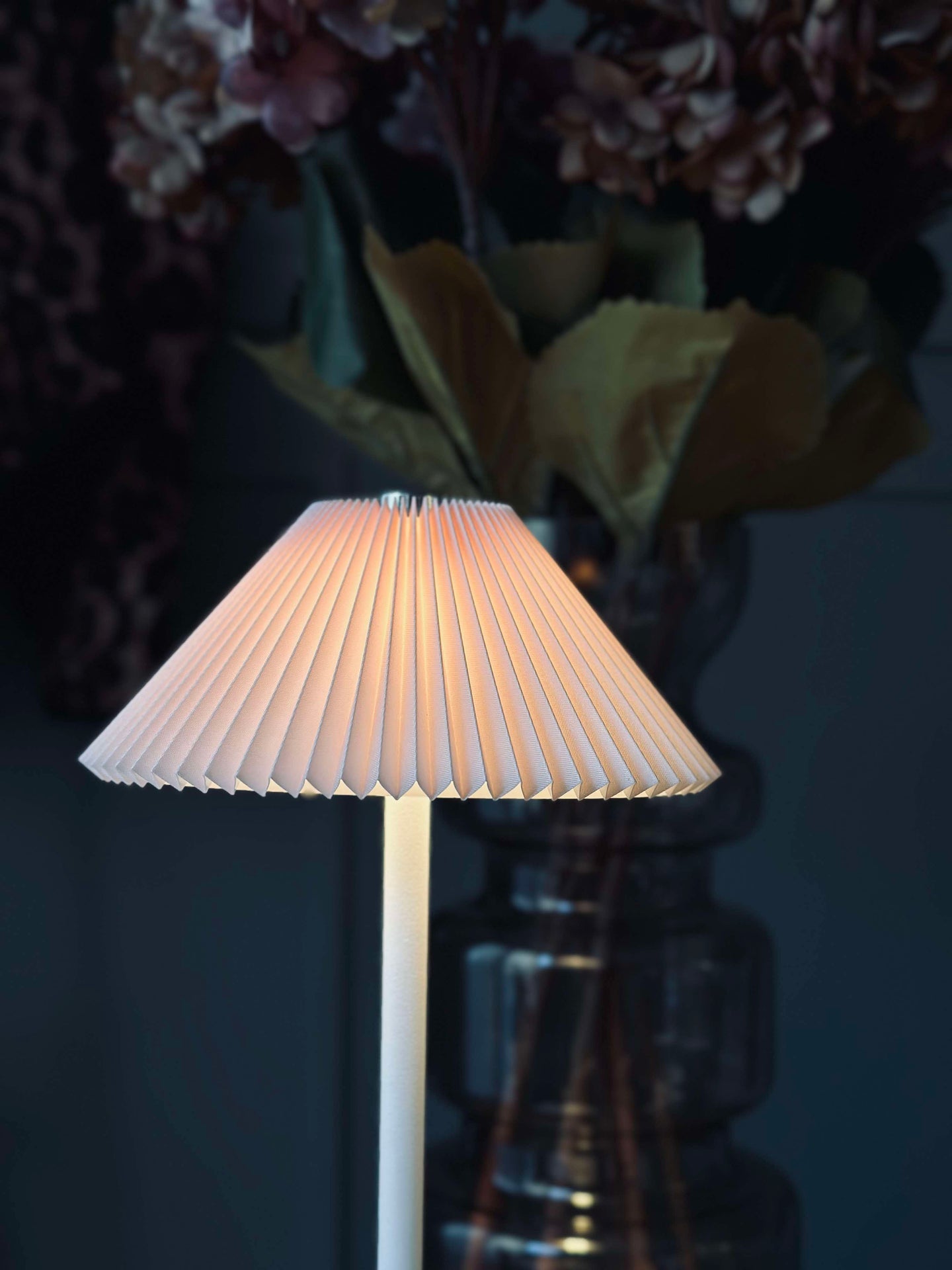Touch Bordlampe Plissé - Rosa