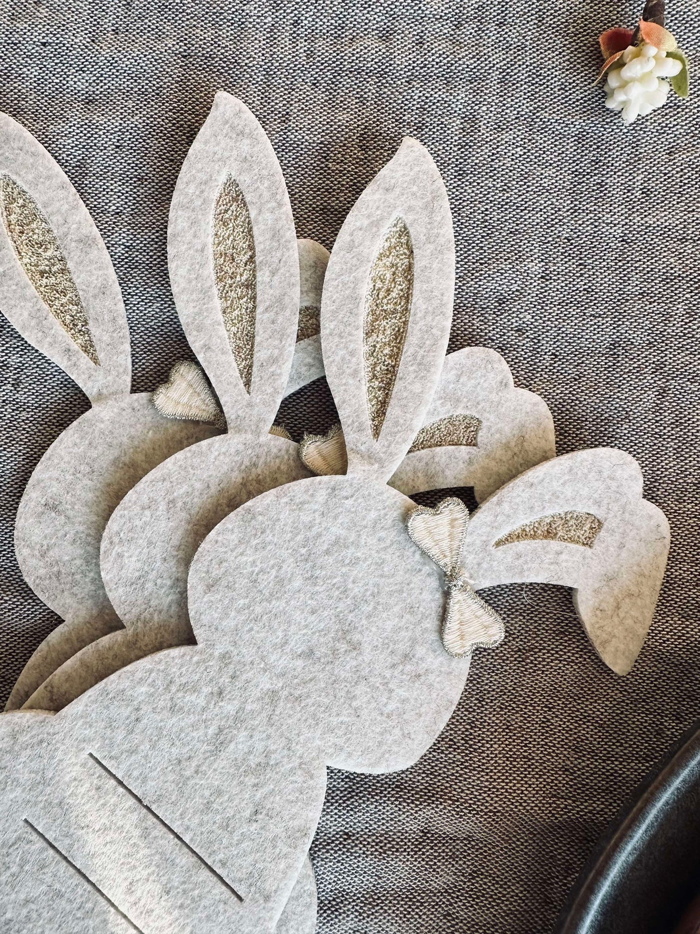 Bestikkholder kanin Beige - Sett med 4 stk
