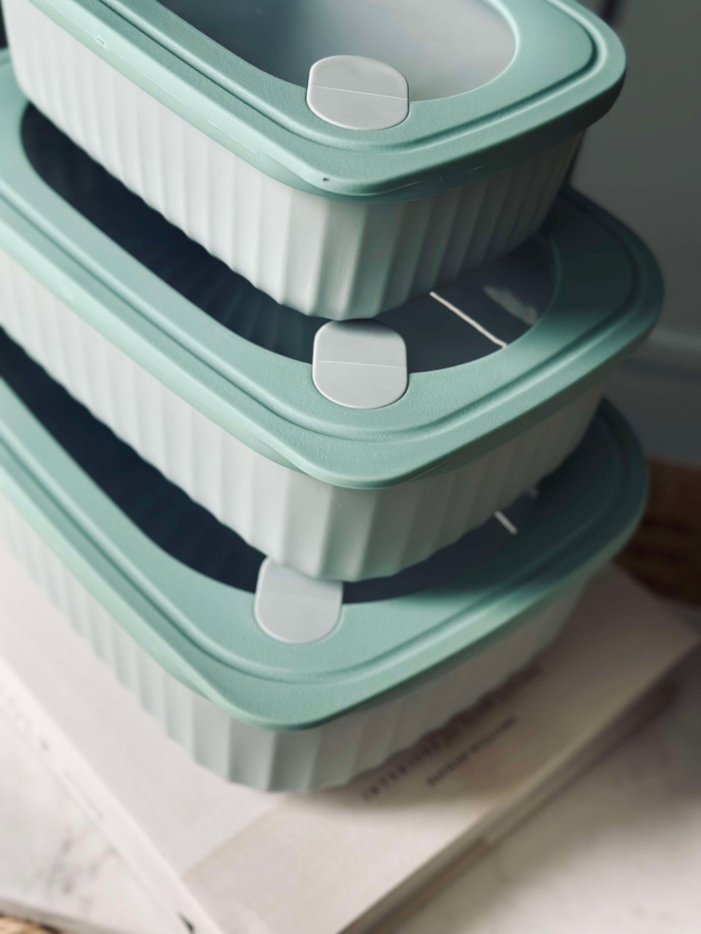 Oppbevaringsbokser Dusty green – Sett med 3 stk.
