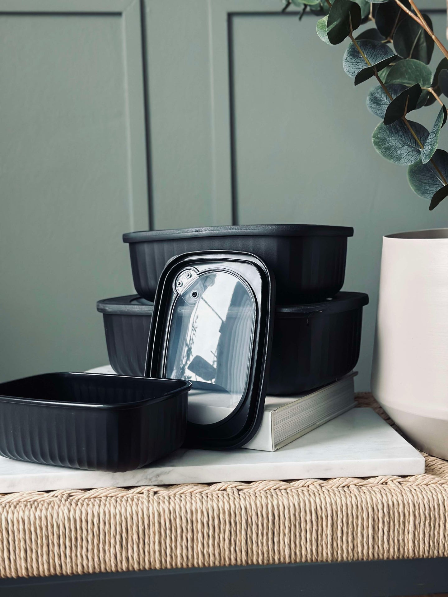 Oppbevaringsbokser Black – Sett med 3 stk.