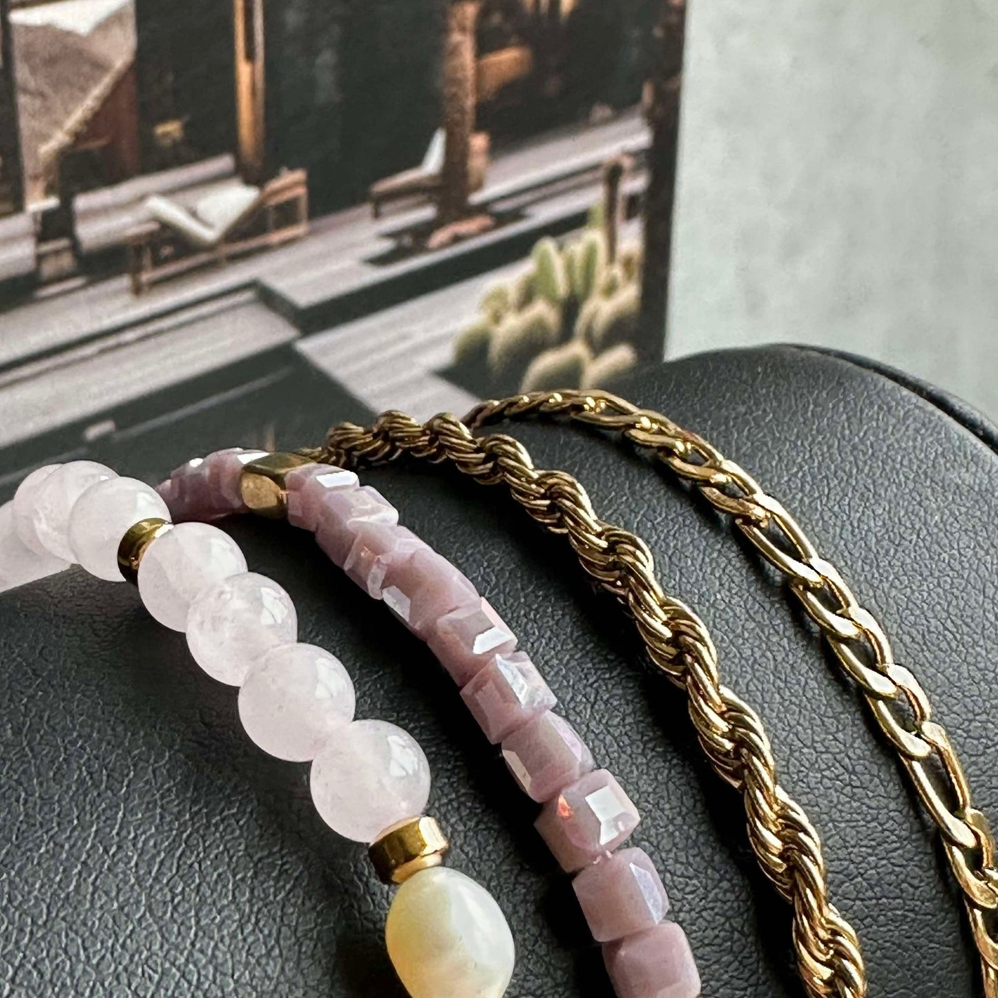 Armbånd Erika lavendel - Sett med 4 armbånd