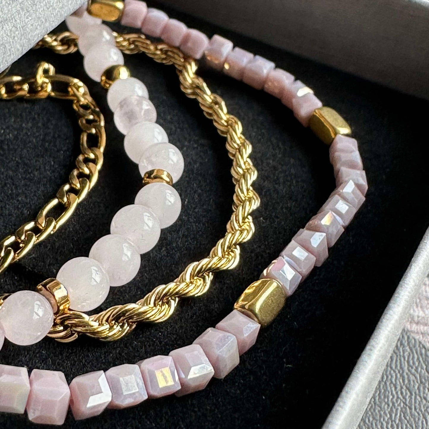 Armbånd Erika lavendel - Sett med 4 armbånd