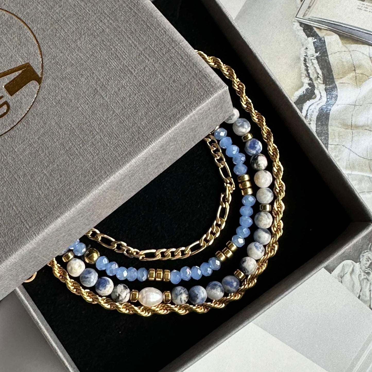 Armbånd Erika Blue - Sett med 4 armbånd