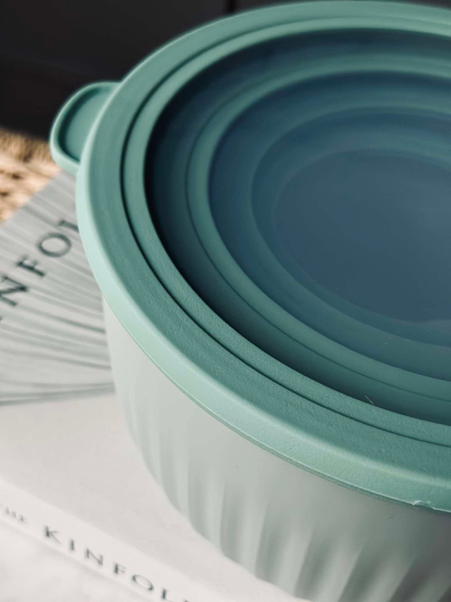 Oppbevaringsbokser Dusty green – Sett med 4 stk.