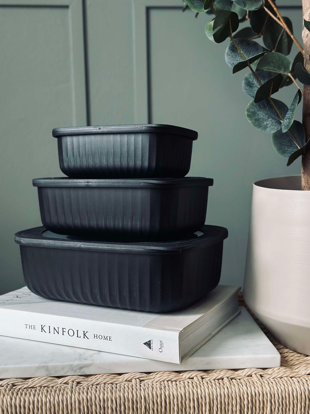 Oppbevaringsbokser Black – Sett med 3 stk.