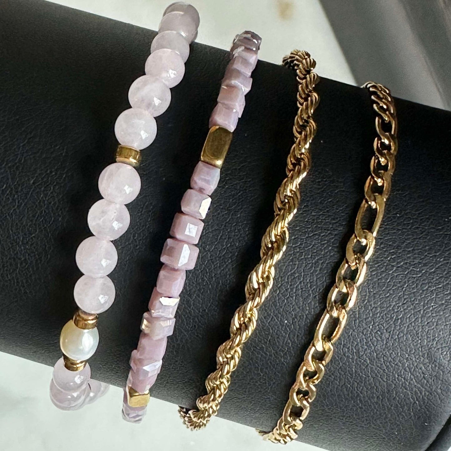 Armbånd Erika lavendel - Sett med 4 armbånd