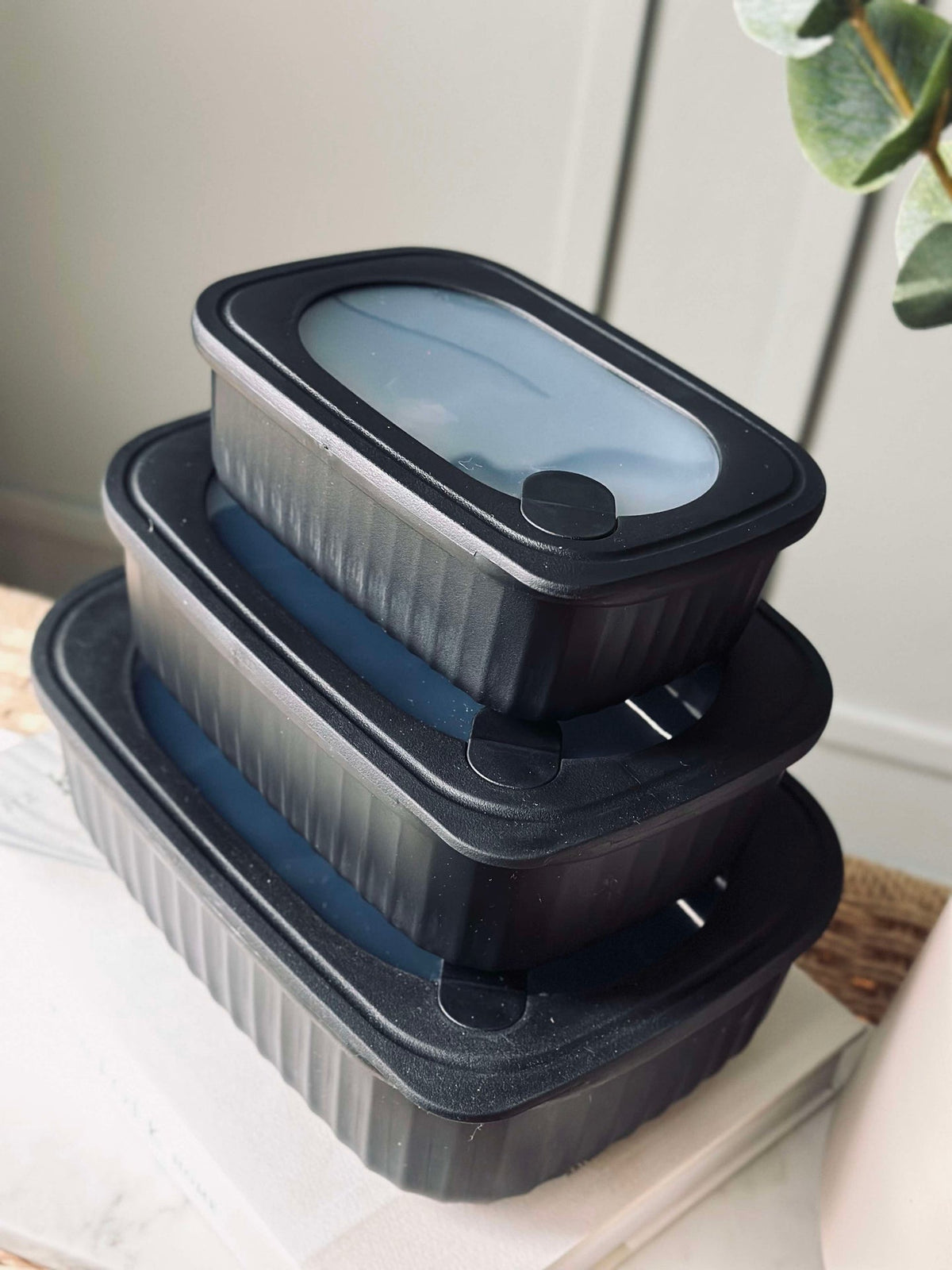 Oppbevaringsbokser Black – Sett med 3 stk.