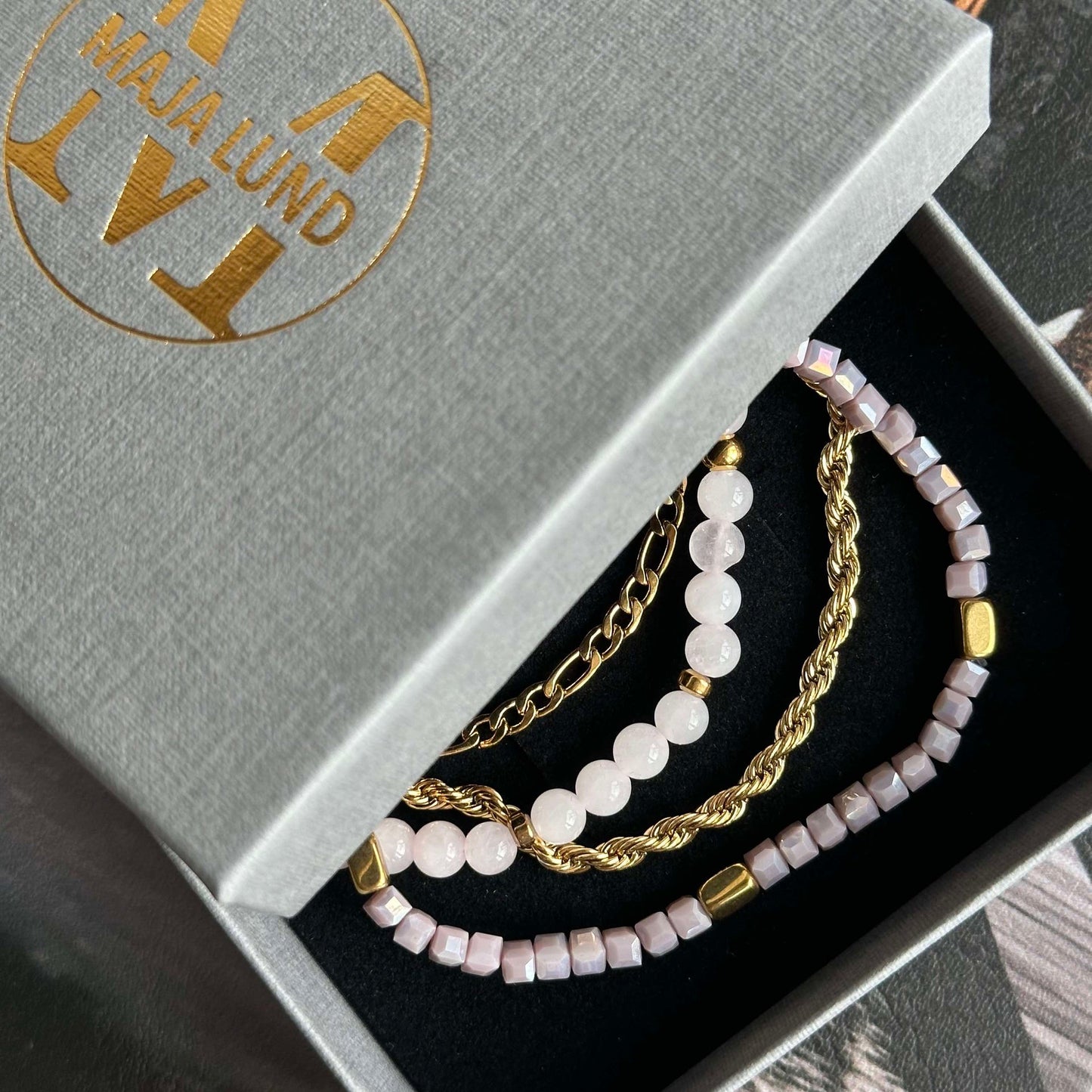 Armbånd Erika lavendel - Sett med 4 armbånd