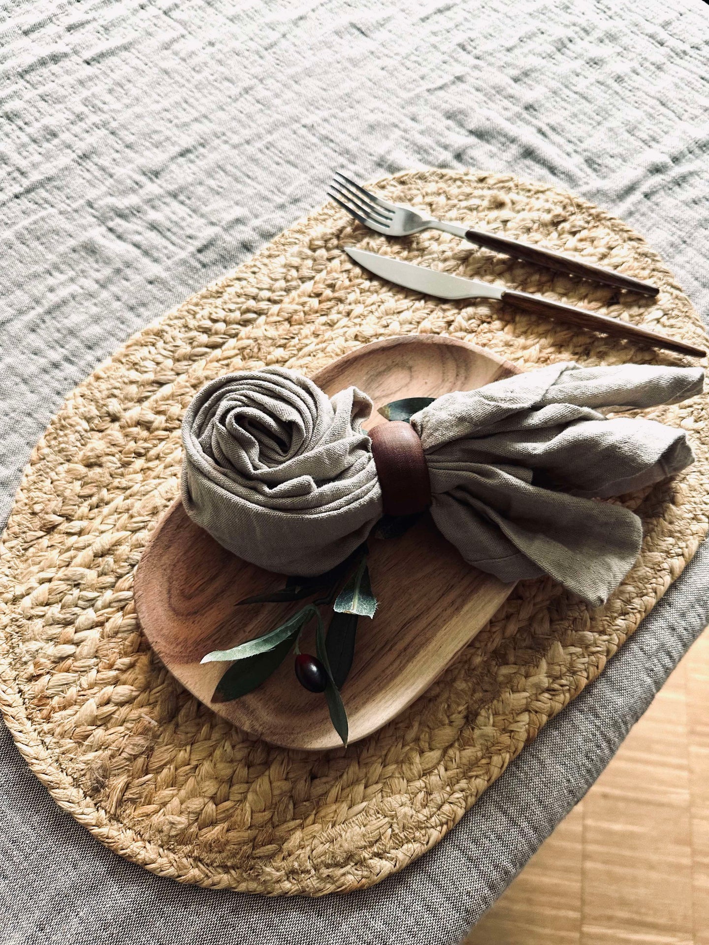 Plassmatte i jute - Oval