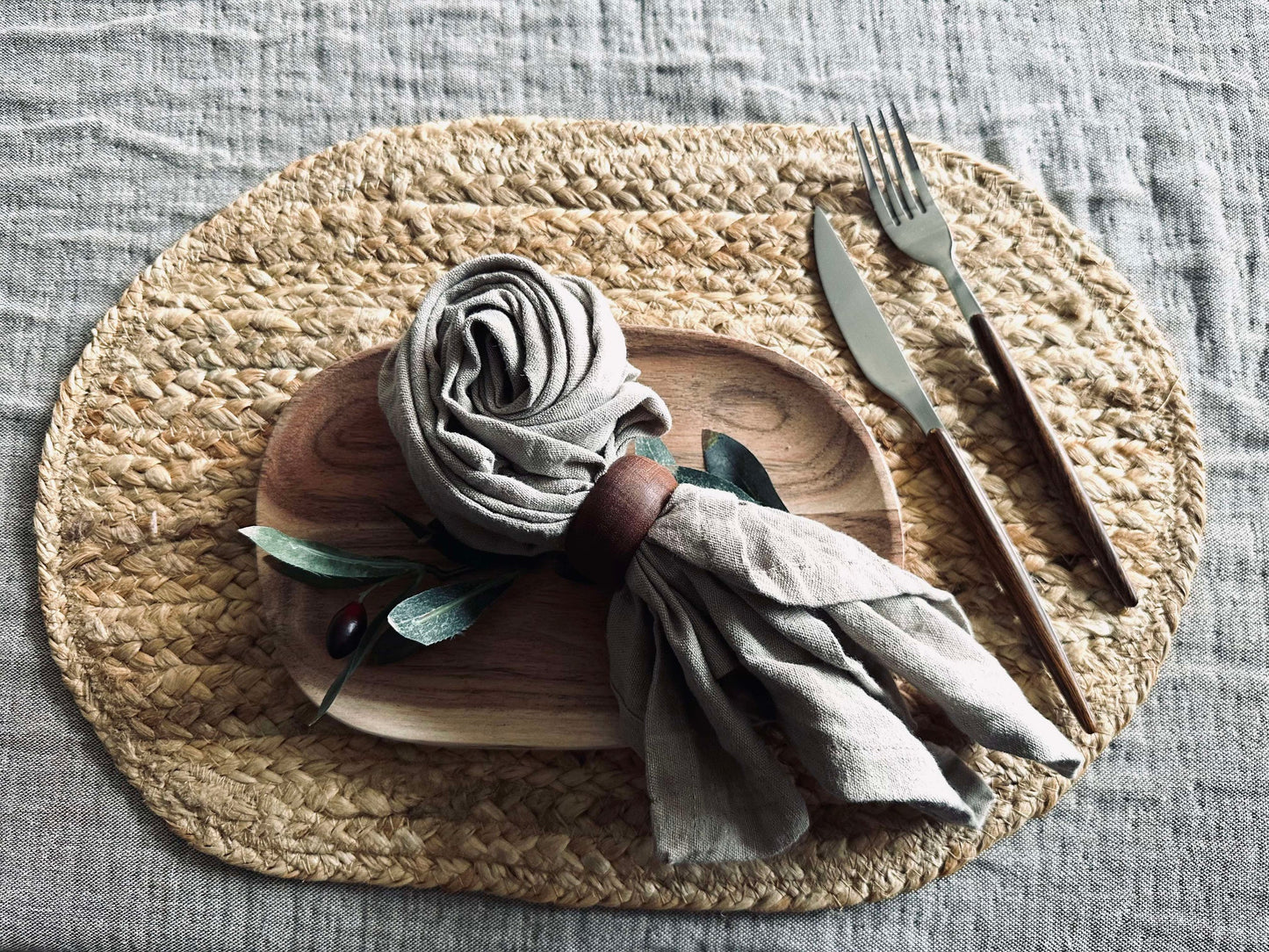 Plassmatte i jute - Oval
