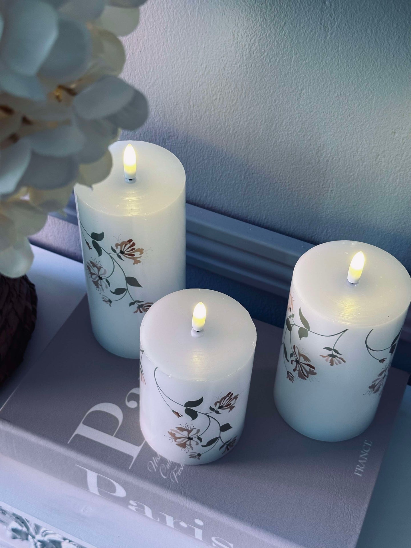 LED Rose flower – Sett med 3 stk og fjernkontroll