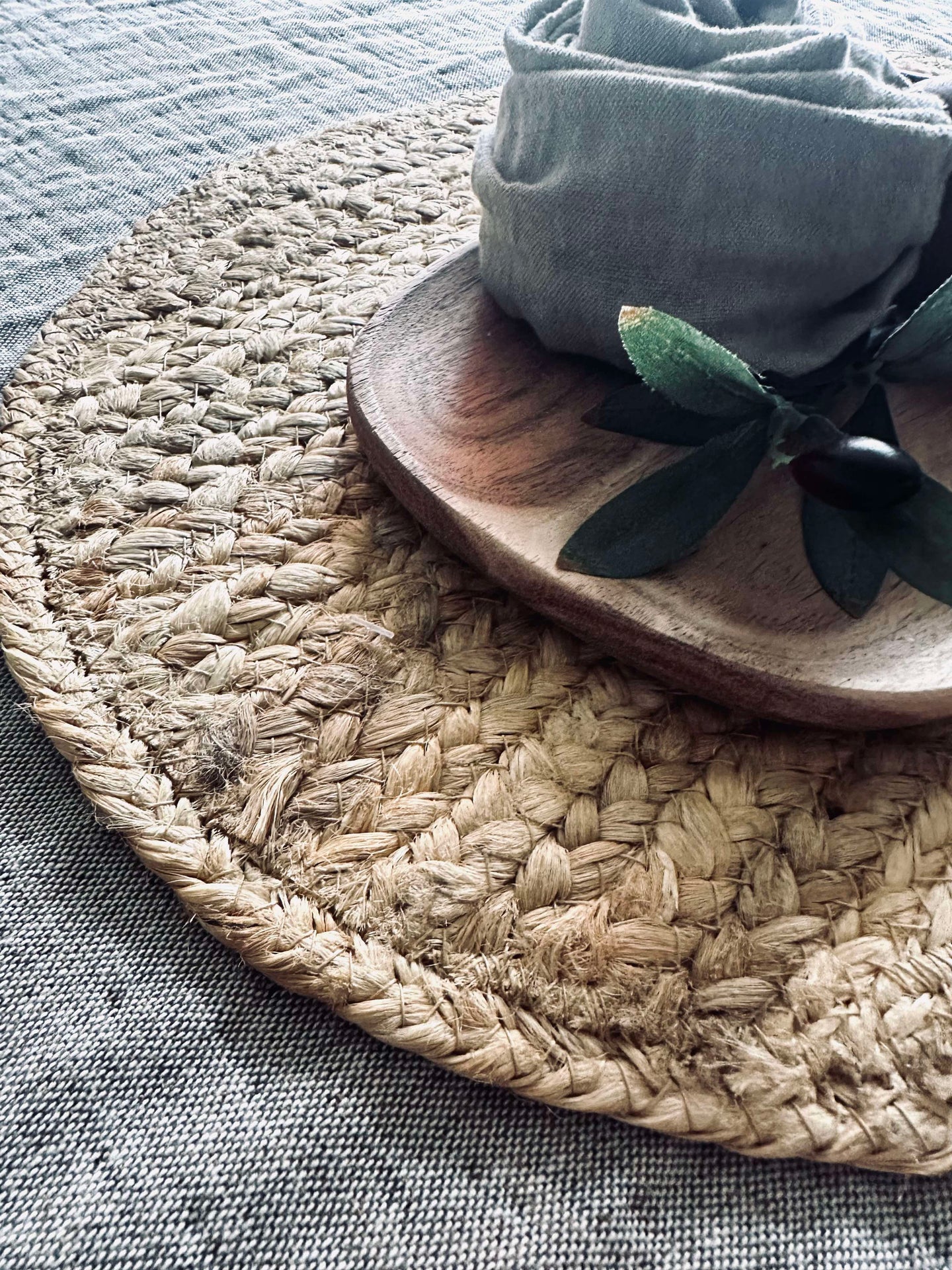Plassmatte i jute - Oval