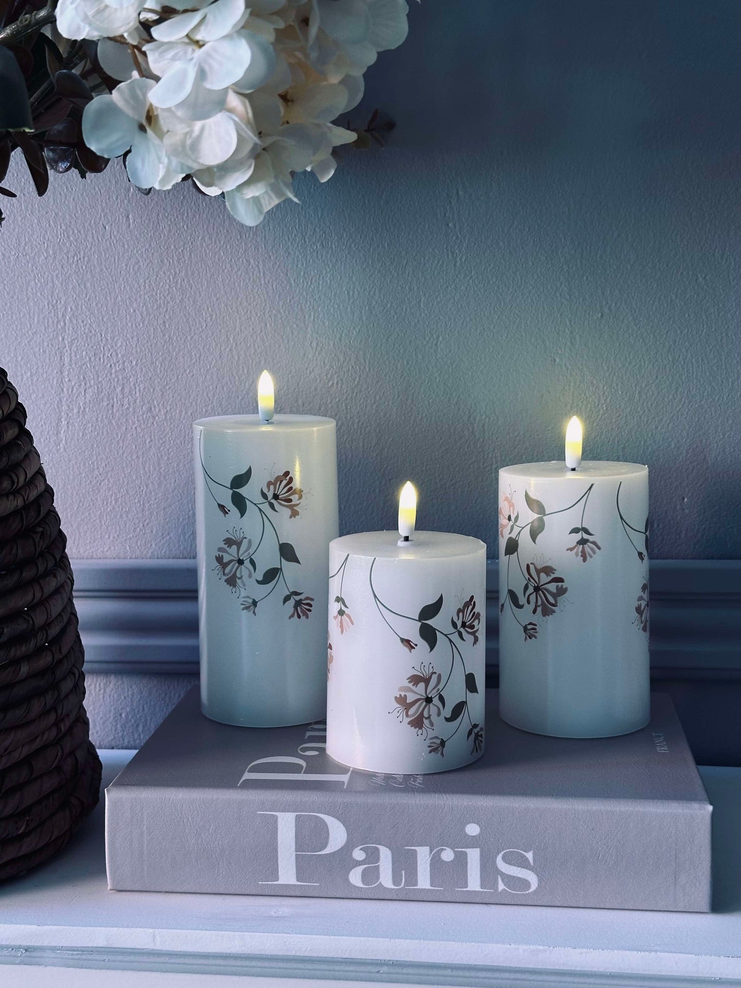 LED Rose flower – Sett med 3 stk og fjernkontroll