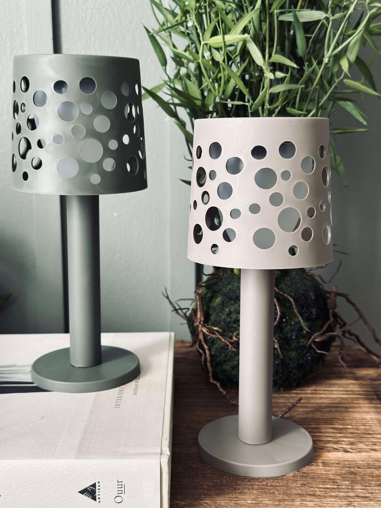 Bordlampe med solceller - Lys beige