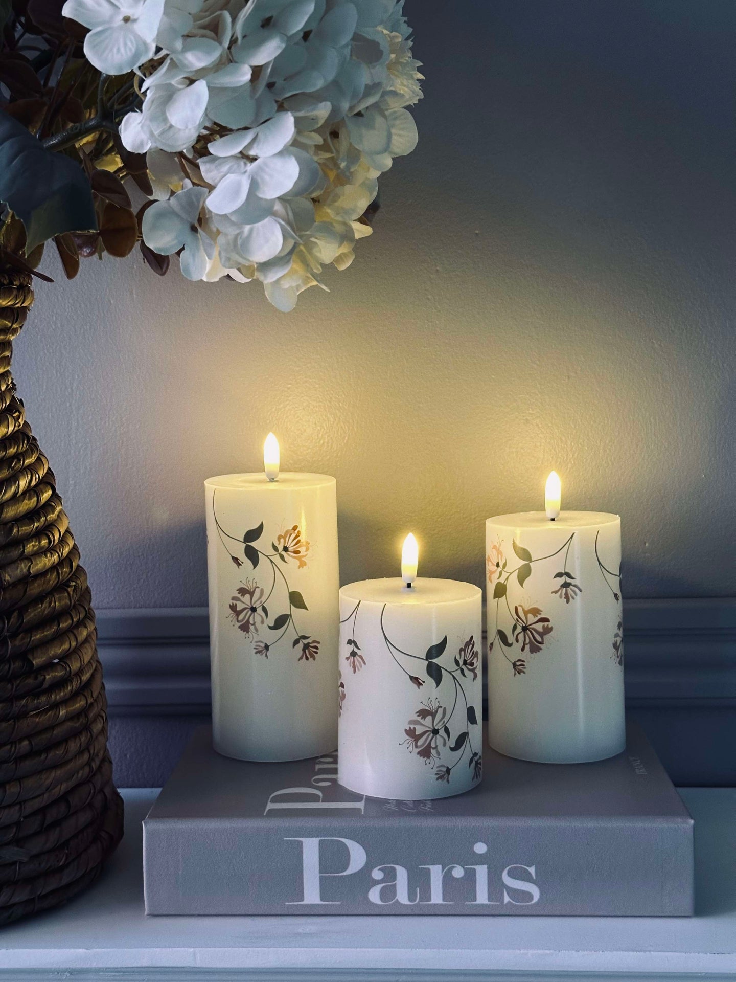 LED Rose flower – Sett med 3 stk og fjernkontroll