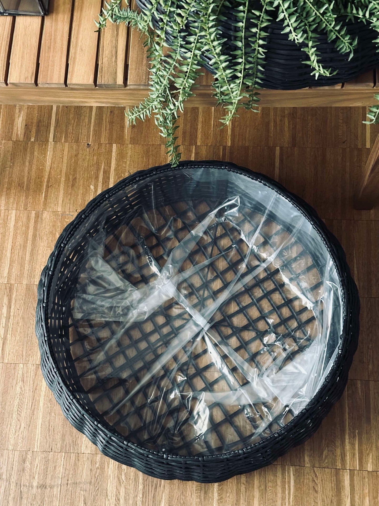 Kurvsett Rattan - Svart 2 stk.