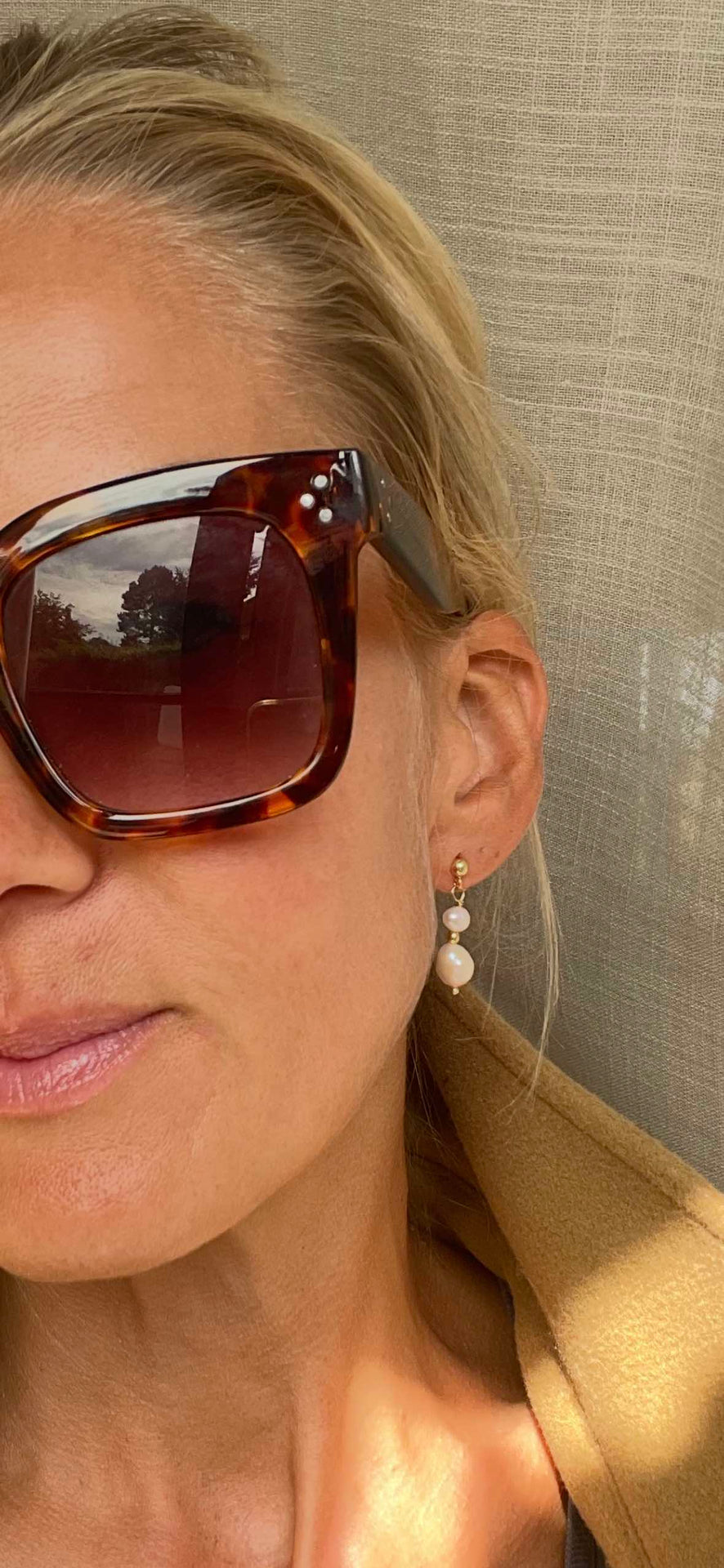 Øredobber FLORENTINA med ferskvannsperler