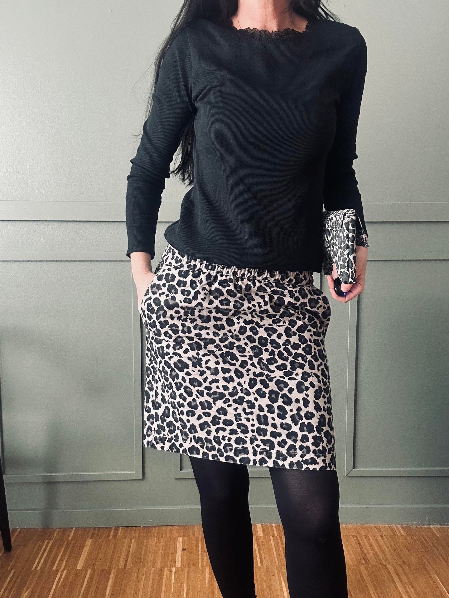 Skjørt Jane Leopard Grå