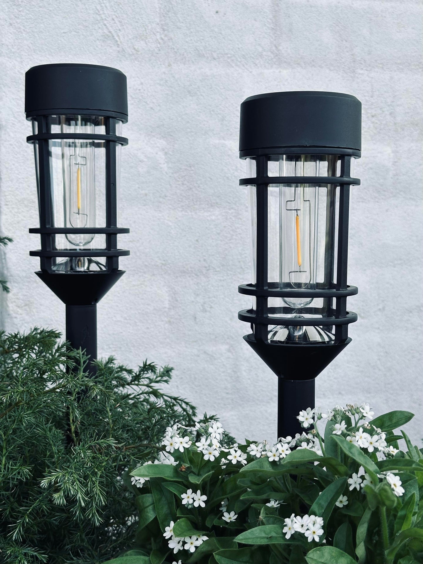 Havelampe NERO med solcelle – Sett med 2 stk.