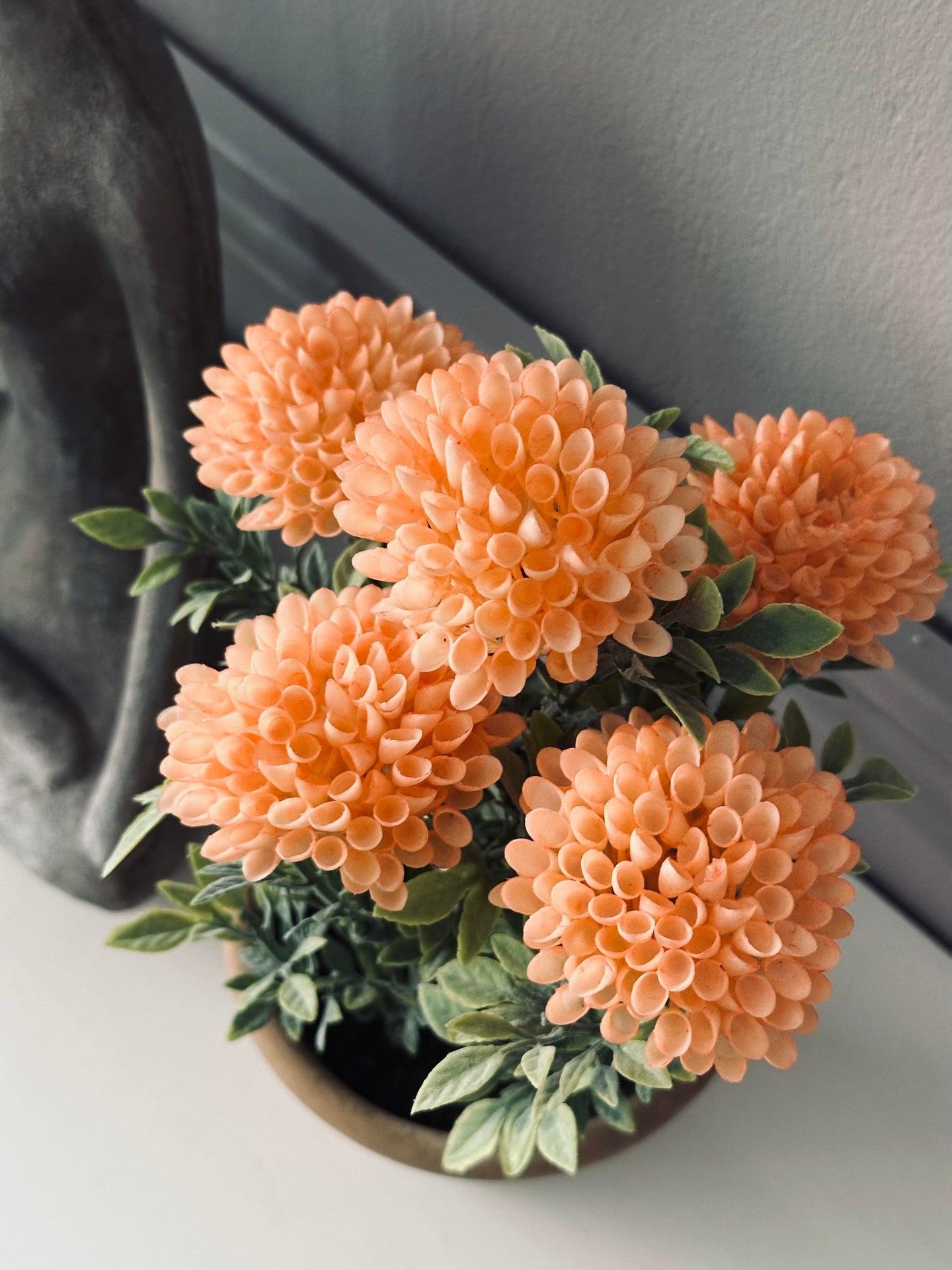 Blomst i rustikk potte - Coral
