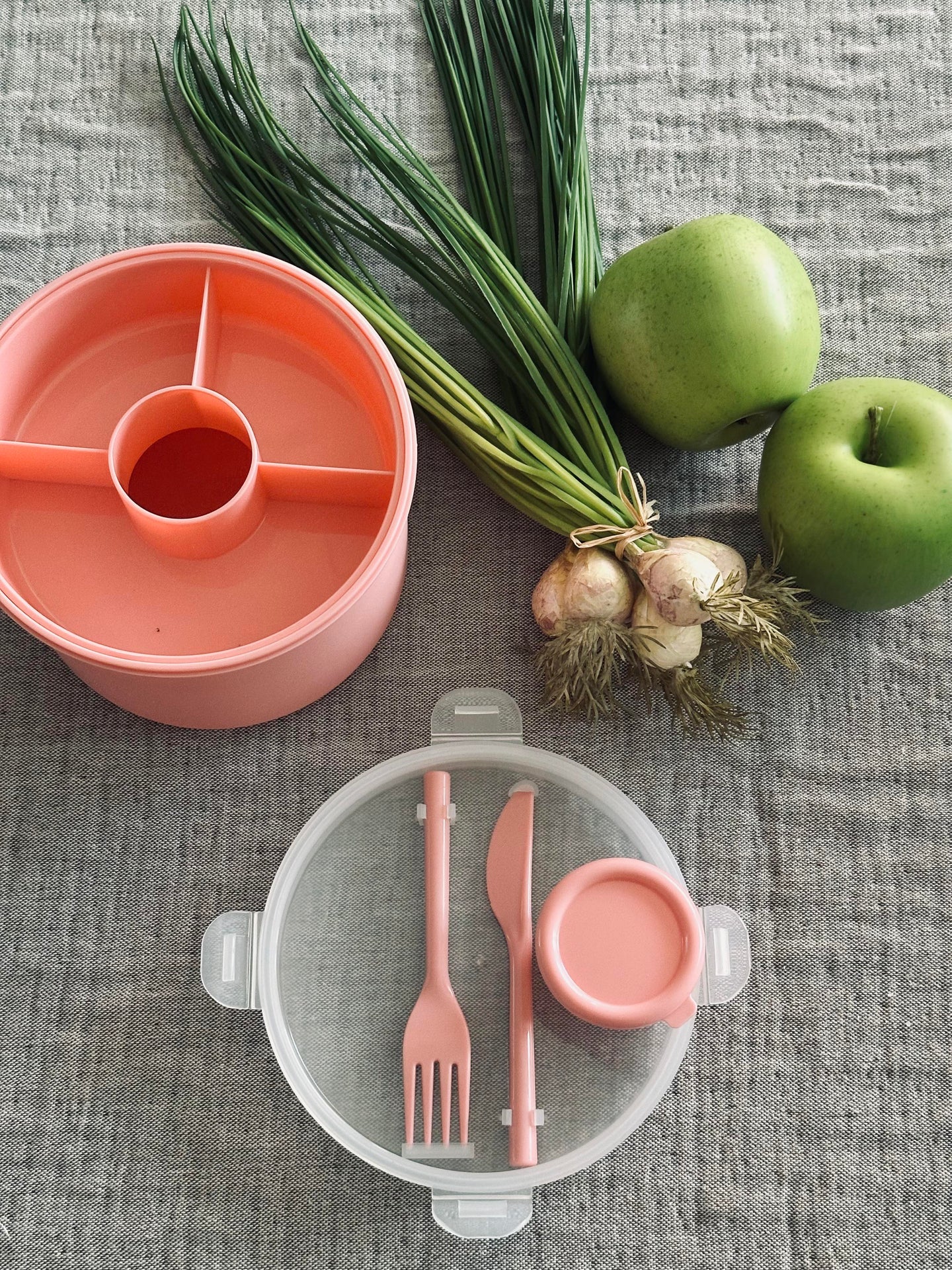 Lunchbox m. dressingkopp - Rosa