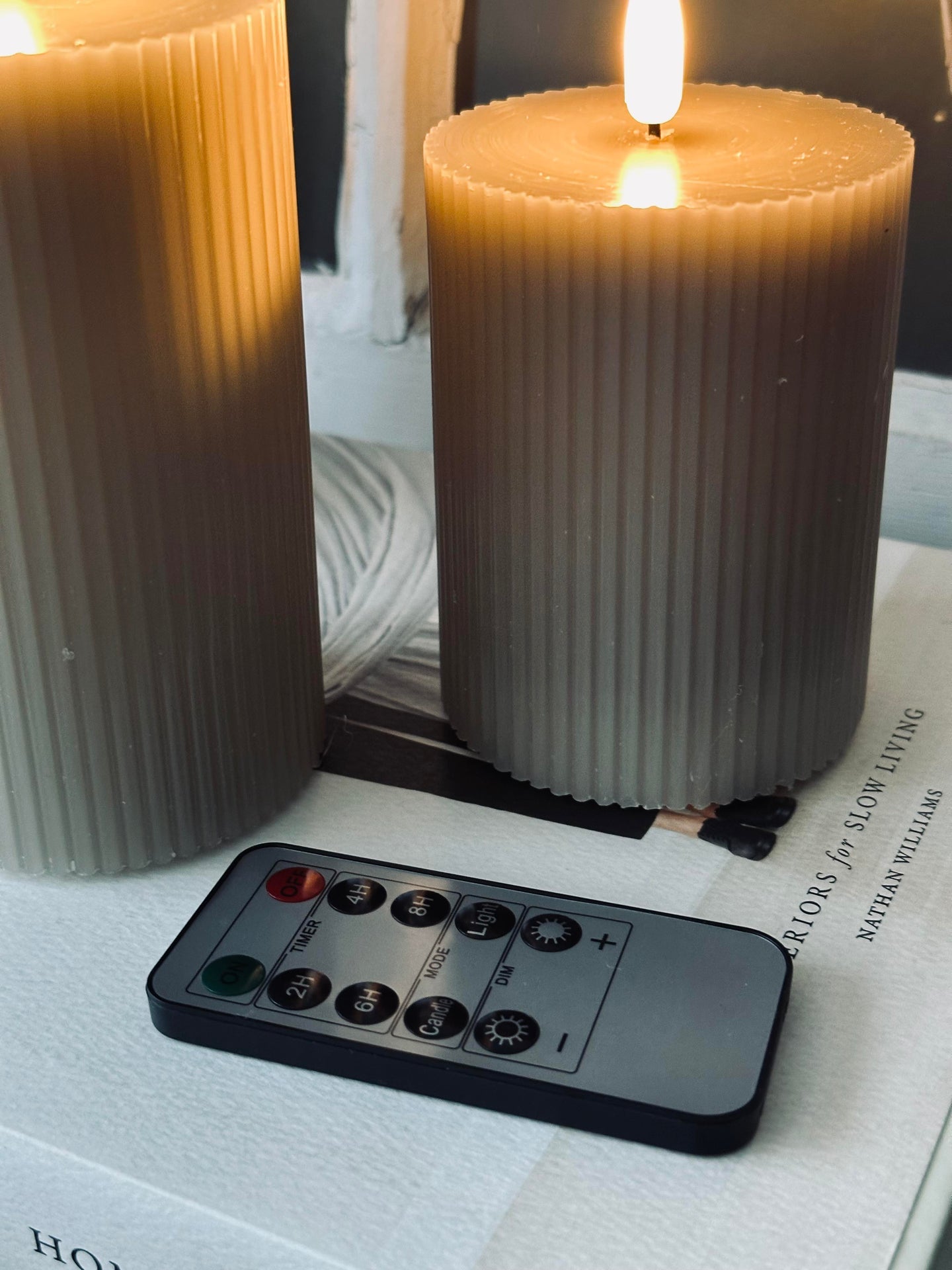 LED Blokklys Sand med riller - Sett med 3 stk
