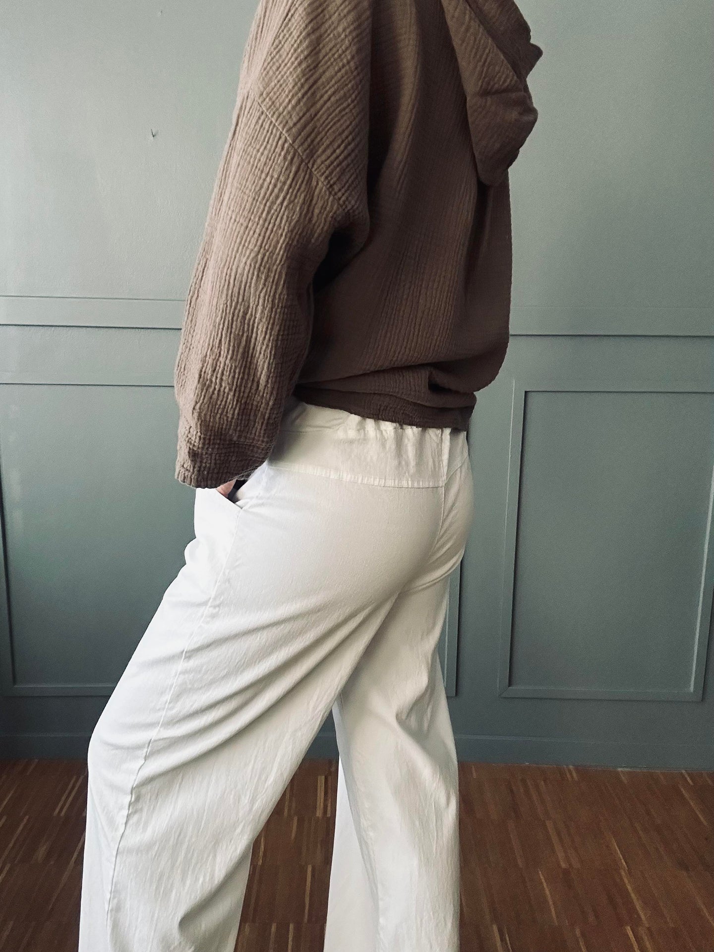 Bukser m. stretch Hvit – plus onesize 40-48