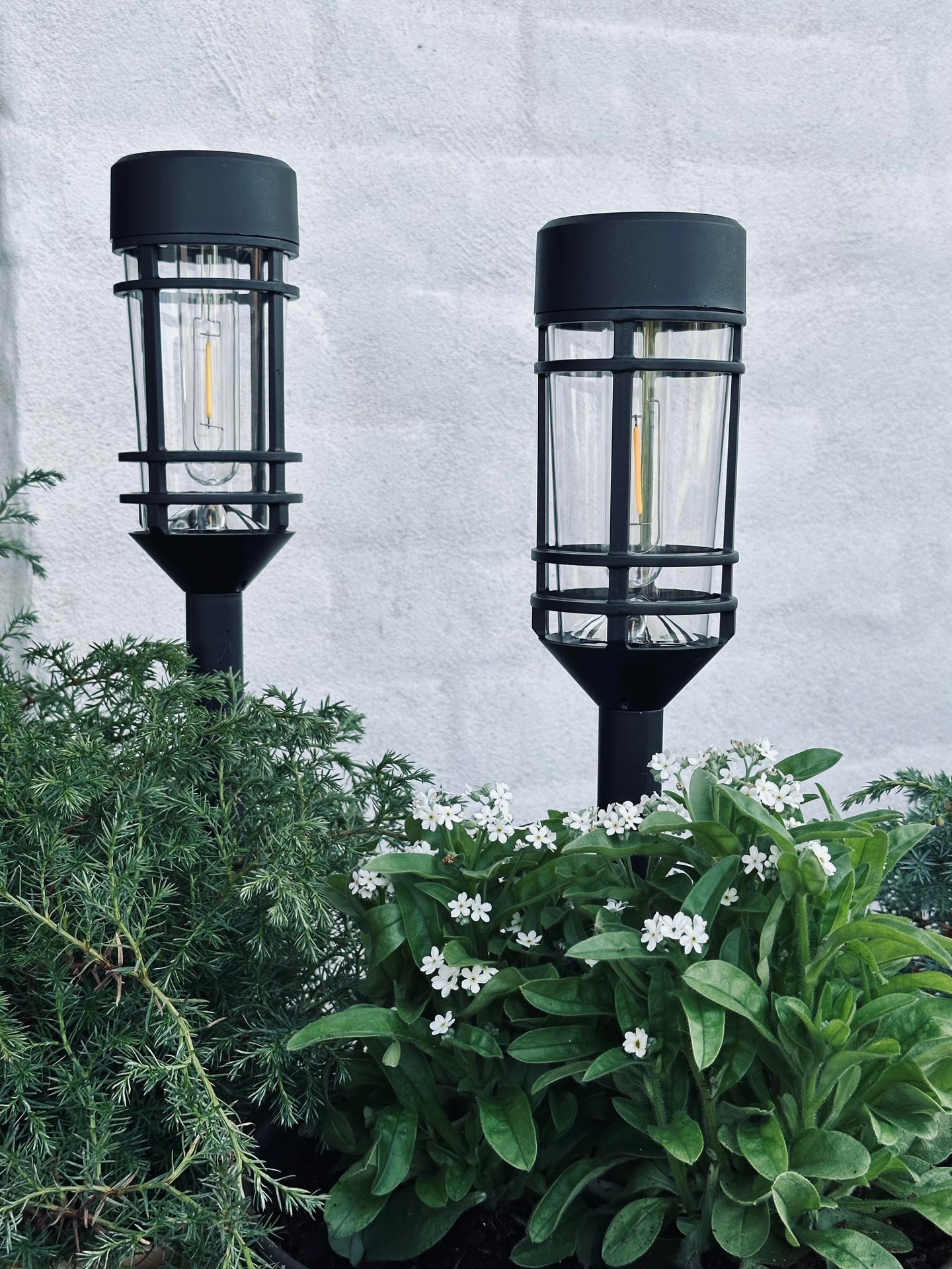 Havelampe NERO med solcelle – Sett med 2 stk.