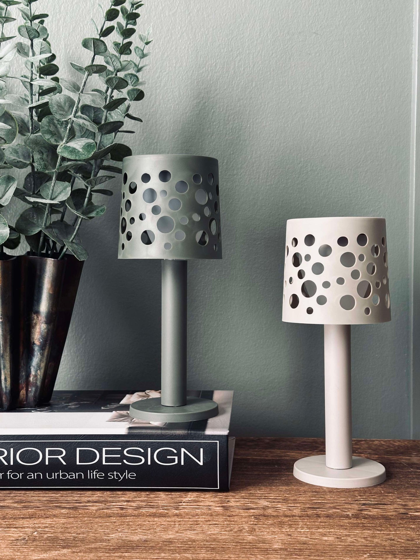 Bordlampe med solceller - Lys beige