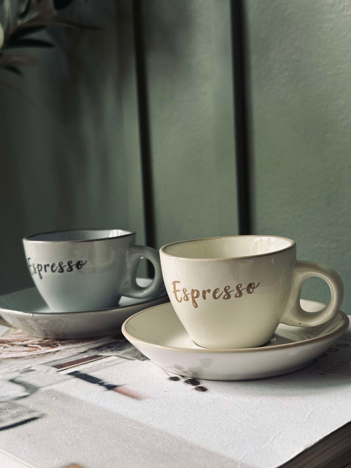 Espressokopp med skål 100 ml - 4 stk