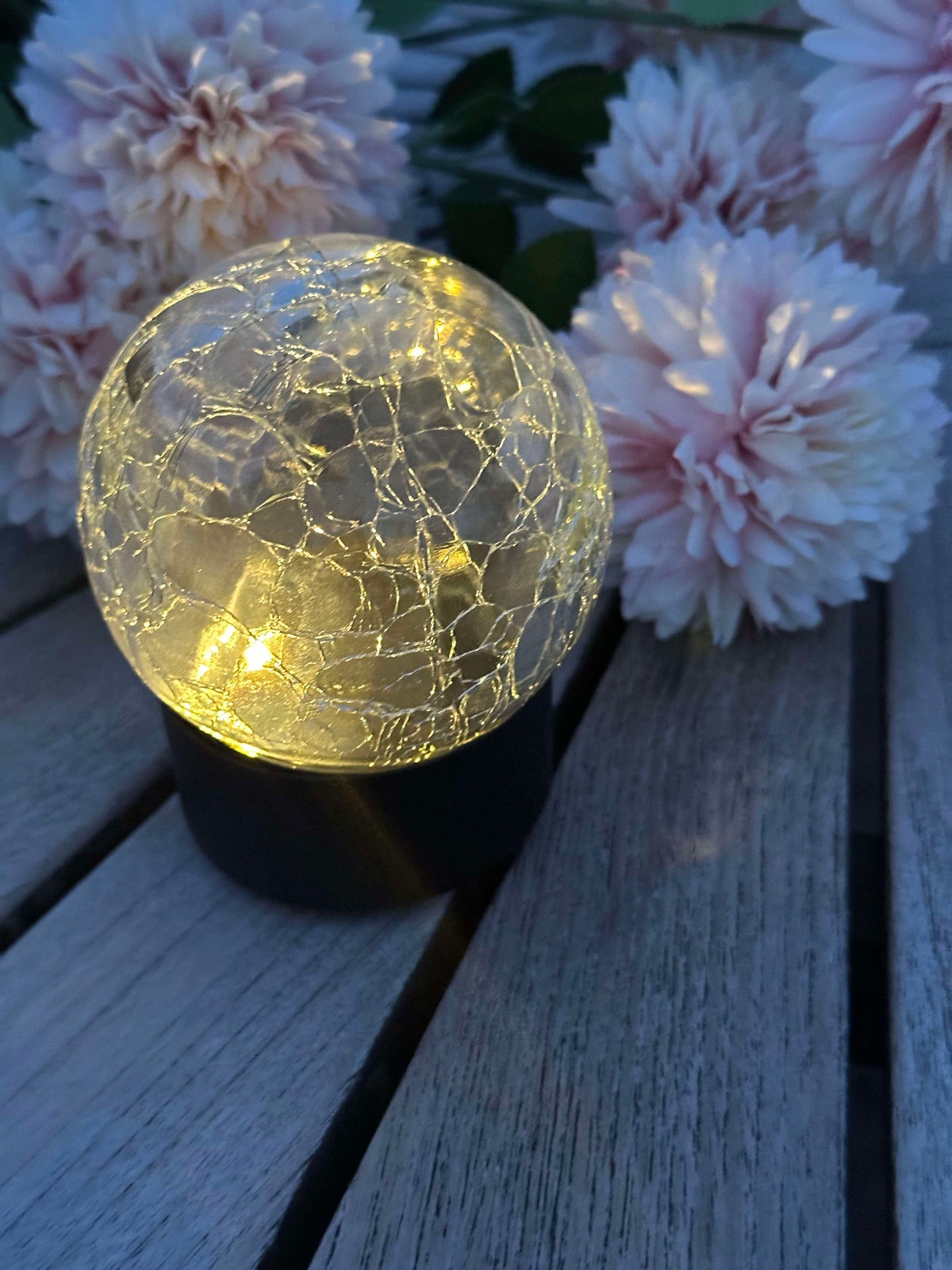 Solcelle glasskule - Svart fot