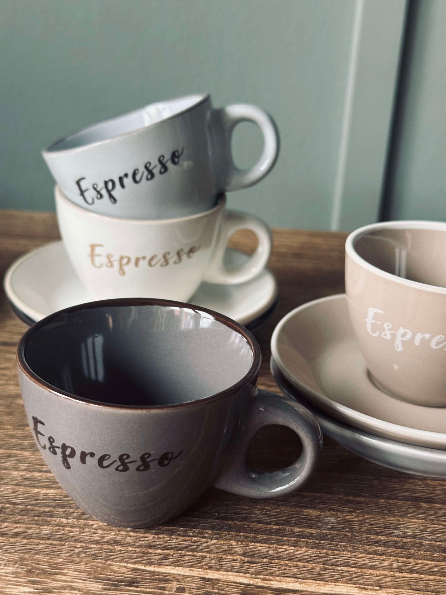 Espressokopp med skål 100 ml - 4 stk