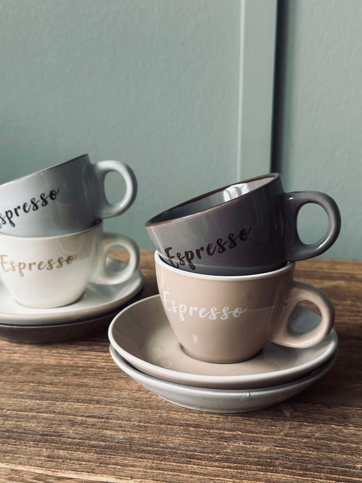 Espressokopp med skål 100 ml - 4 stk