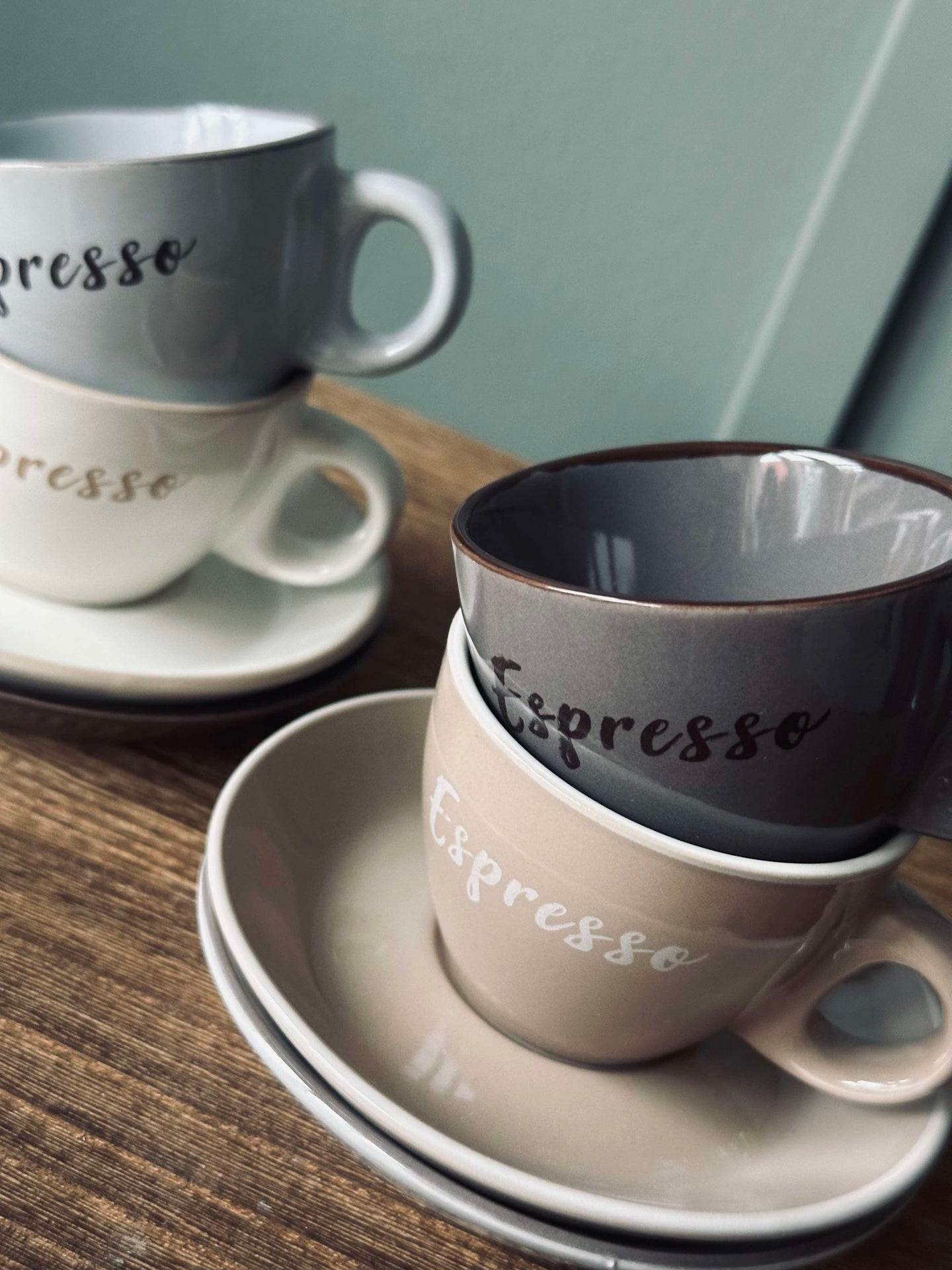 Espressokopp med skål 100 ml - 4 stk